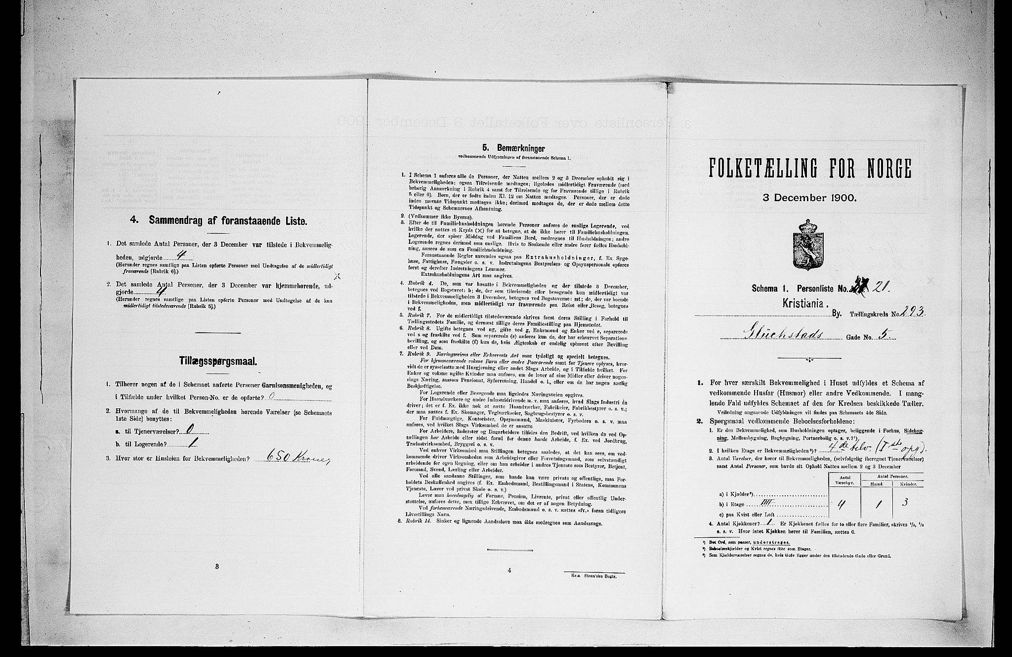 SAO, Folketelling 1900 for 0301 Kristiania kjøpstad, 1900, s. 27424