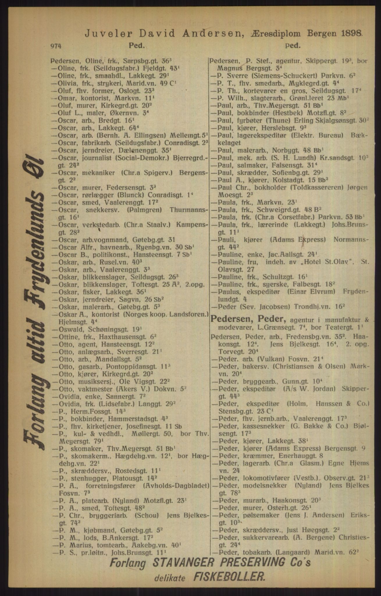 Kristiania/Oslo adressebok, PUBL/-, 1915, s. 974