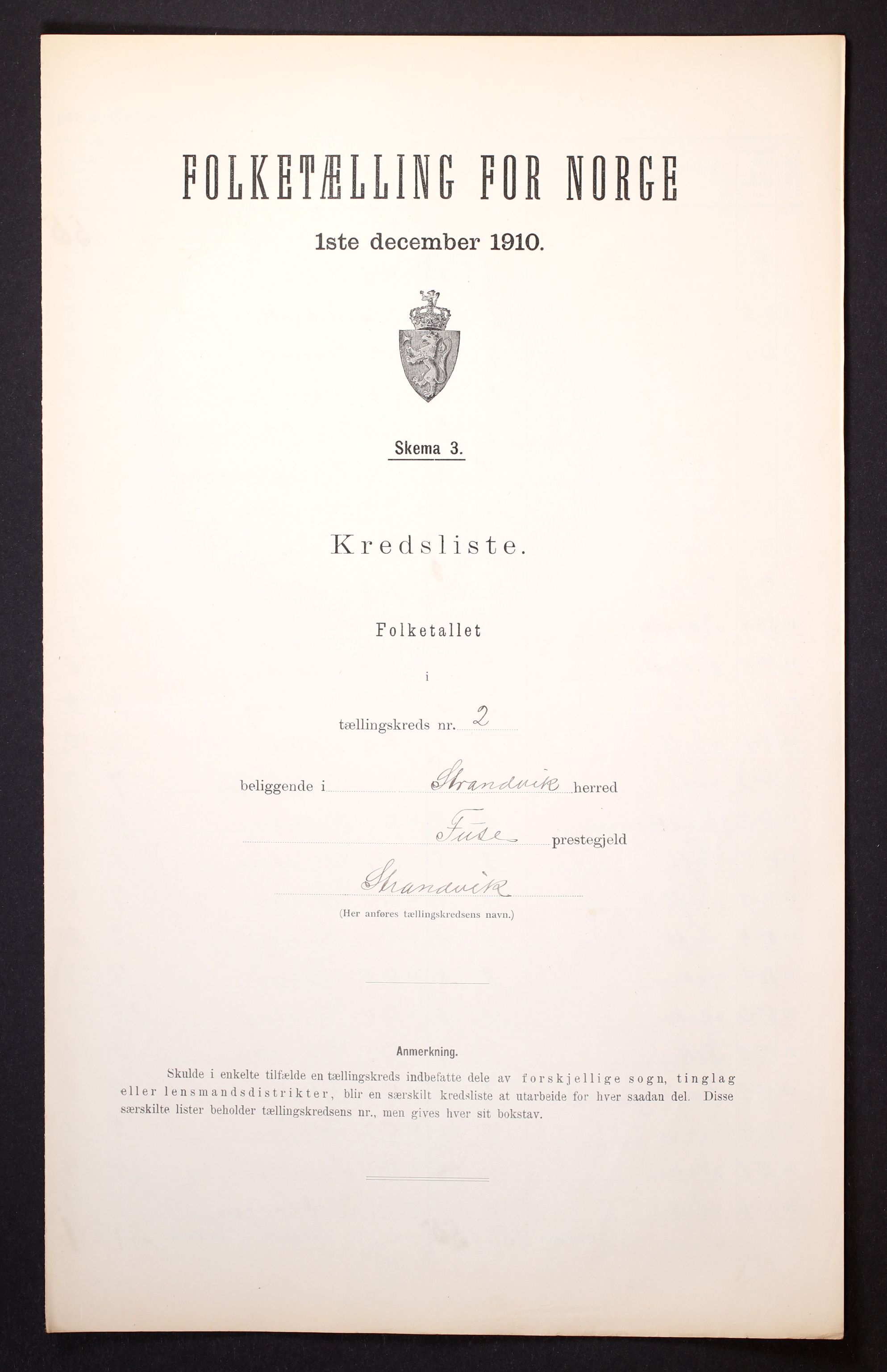 RA, Folketelling 1910 for 1240 Strandvik herred, 1910, s. 7