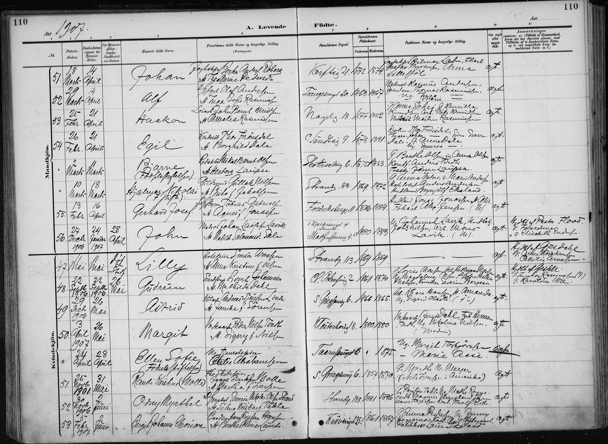 Nykirken Sokneprestembete, AV/SAB-A-77101/H/Haa/L0019: Ministerialbok nr. B 7, 1904-1916, s. 110