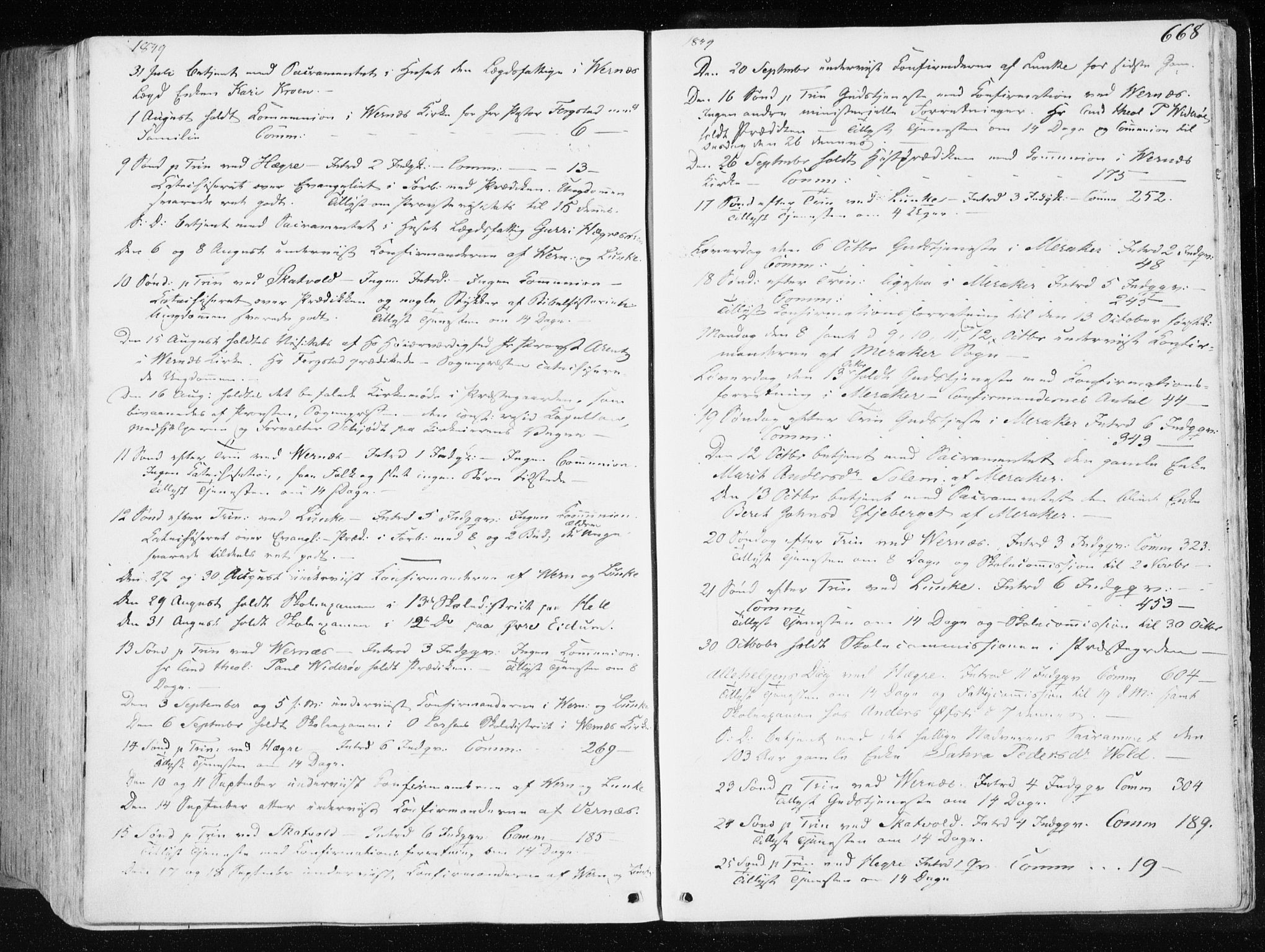 Ministerialprotokoller, klokkerbøker og fødselsregistre - Nord-Trøndelag, AV/SAT-A-1458/709/L0074: Ministerialbok nr. 709A14, 1845-1858, s. 668