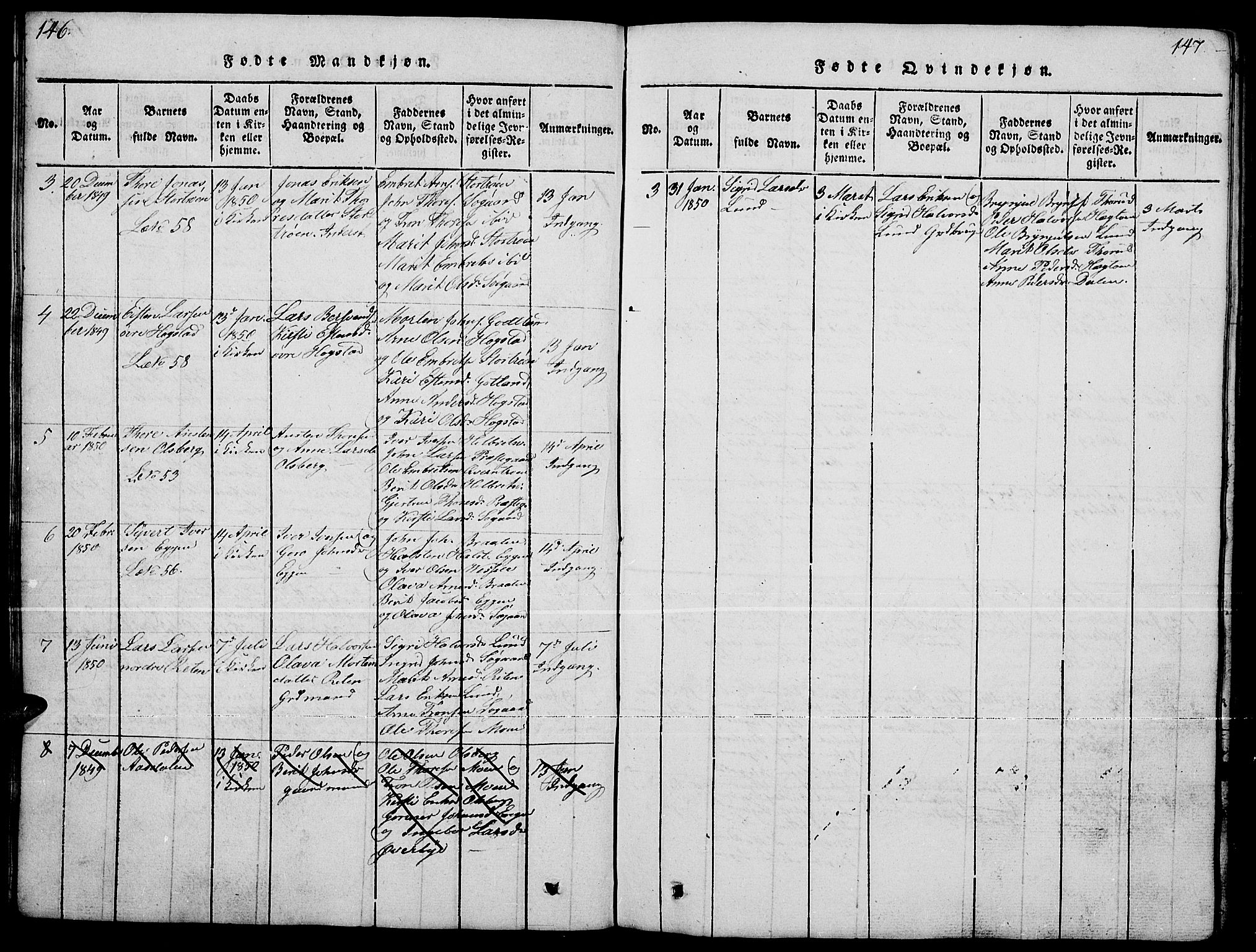 Tynset prestekontor, SAH/PREST-058/H/Ha/Hab/L0004: Klokkerbok nr. 4, 1814-1879, s. 146-147