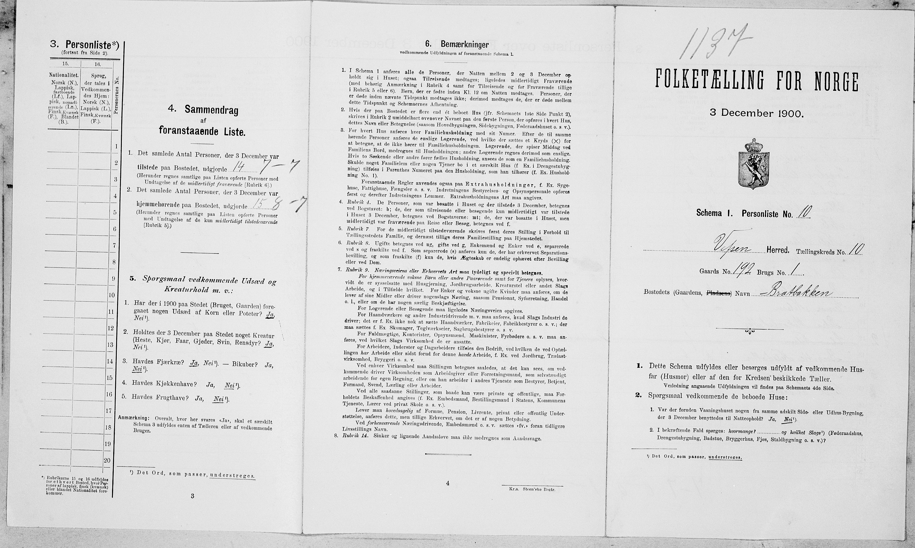 SAT, Folketelling 1900 for 1824 Vefsn herred, 1900, s. 897