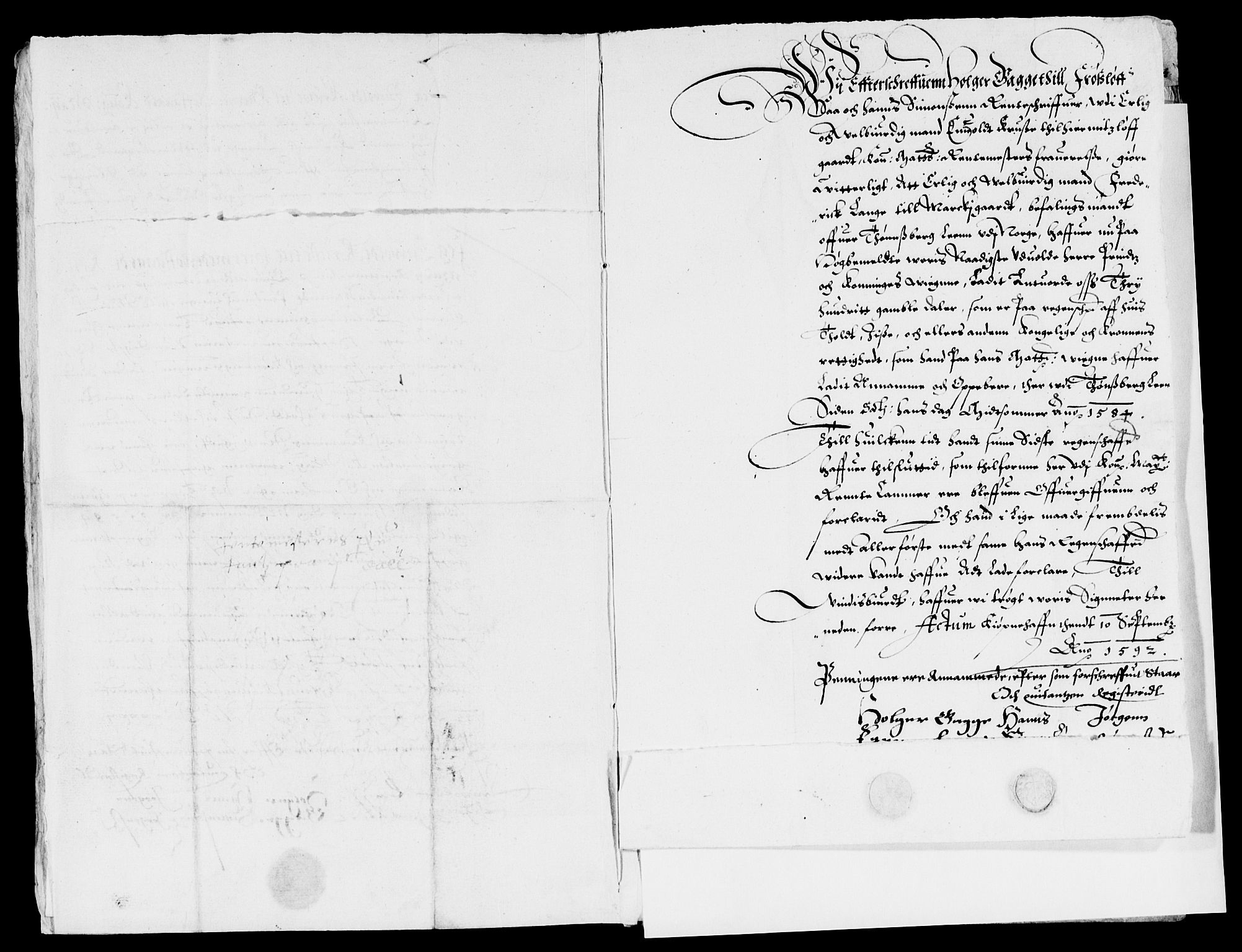 Rentekammeret inntil 1814, Reviderte regnskaper, Lensregnskaper, AV/RA-EA-5023/R/Rb/Rbo/L0001: Tønsberg len, 1584-1612