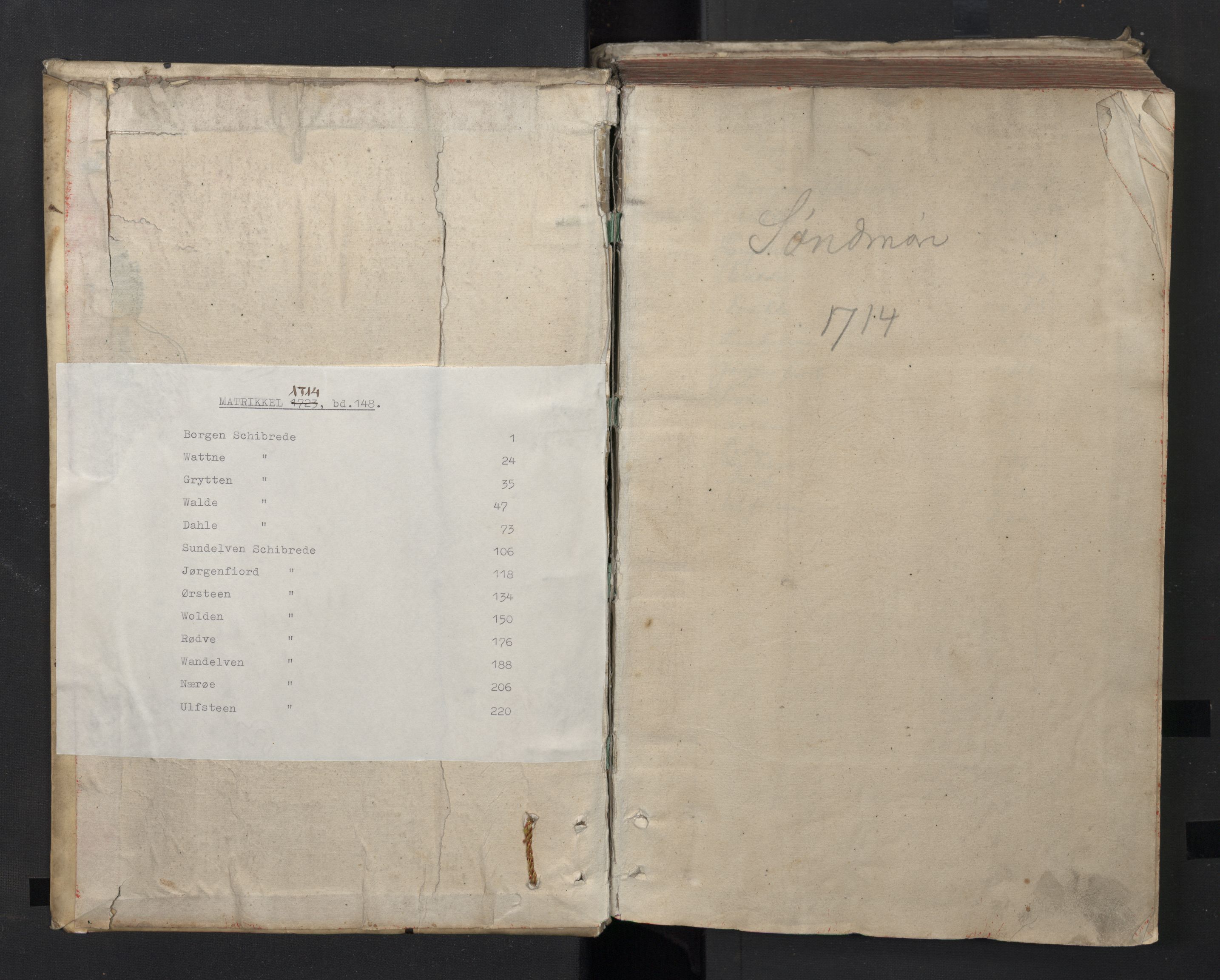 Rentekammeret inntil 1814, Realistisk ordnet avdeling, AV/RA-EA-4070/N/Nb/Nbf/L0148: Sunnmøre, prøvematrikkel, 1714, s. 2