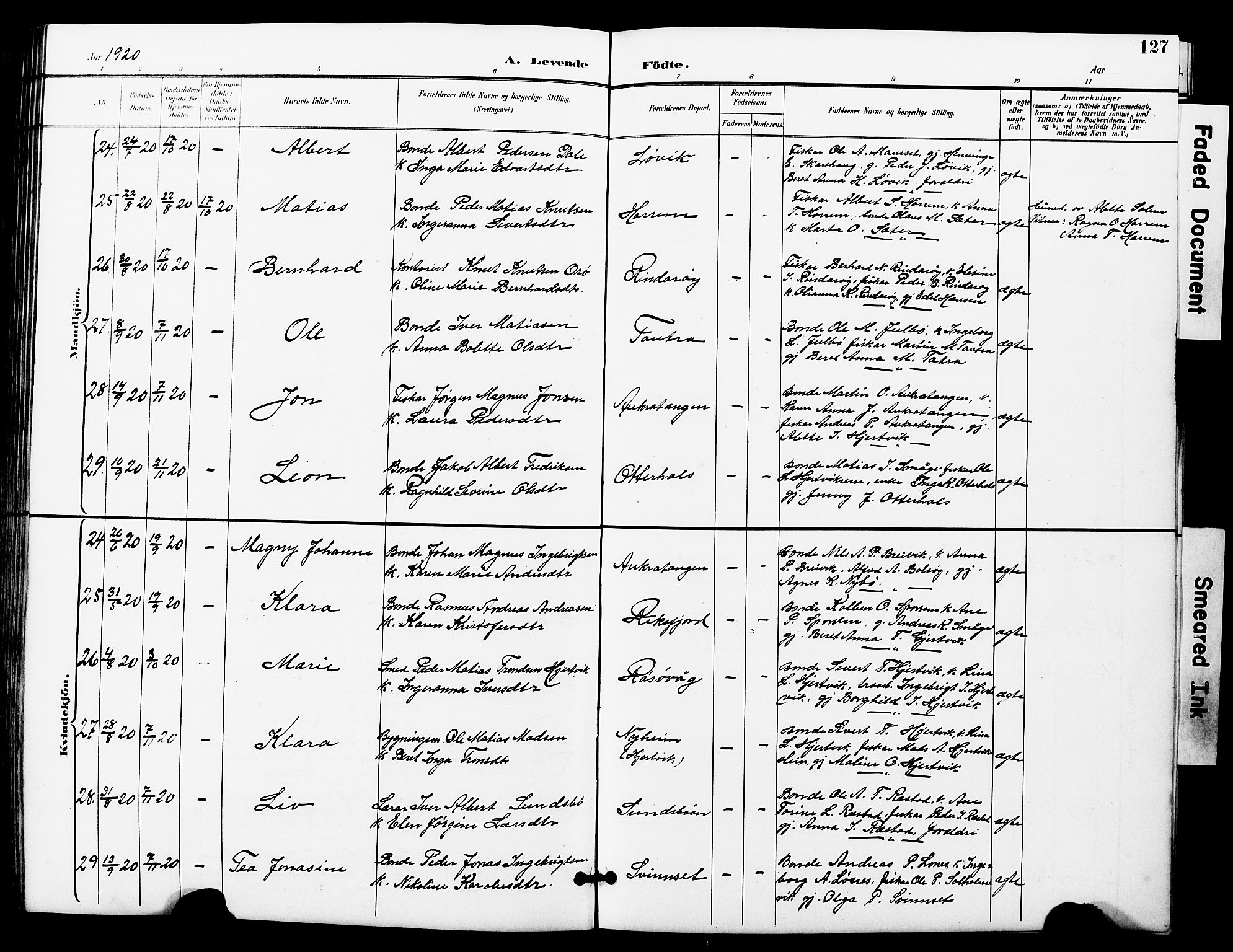 Ministerialprotokoller, klokkerbøker og fødselsregistre - Møre og Romsdal, AV/SAT-A-1454/560/L0725: Klokkerbok nr. 560C02, 1895-1930, s. 127