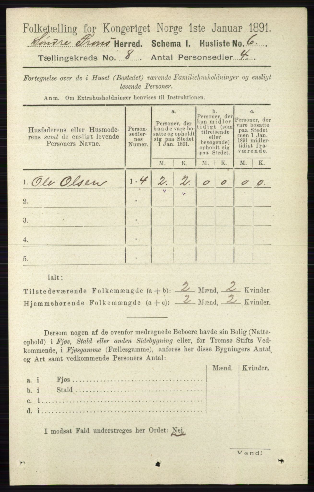 RA, Folketelling 1891 for 0519 Sør-Fron herred, 1891, s. 3713