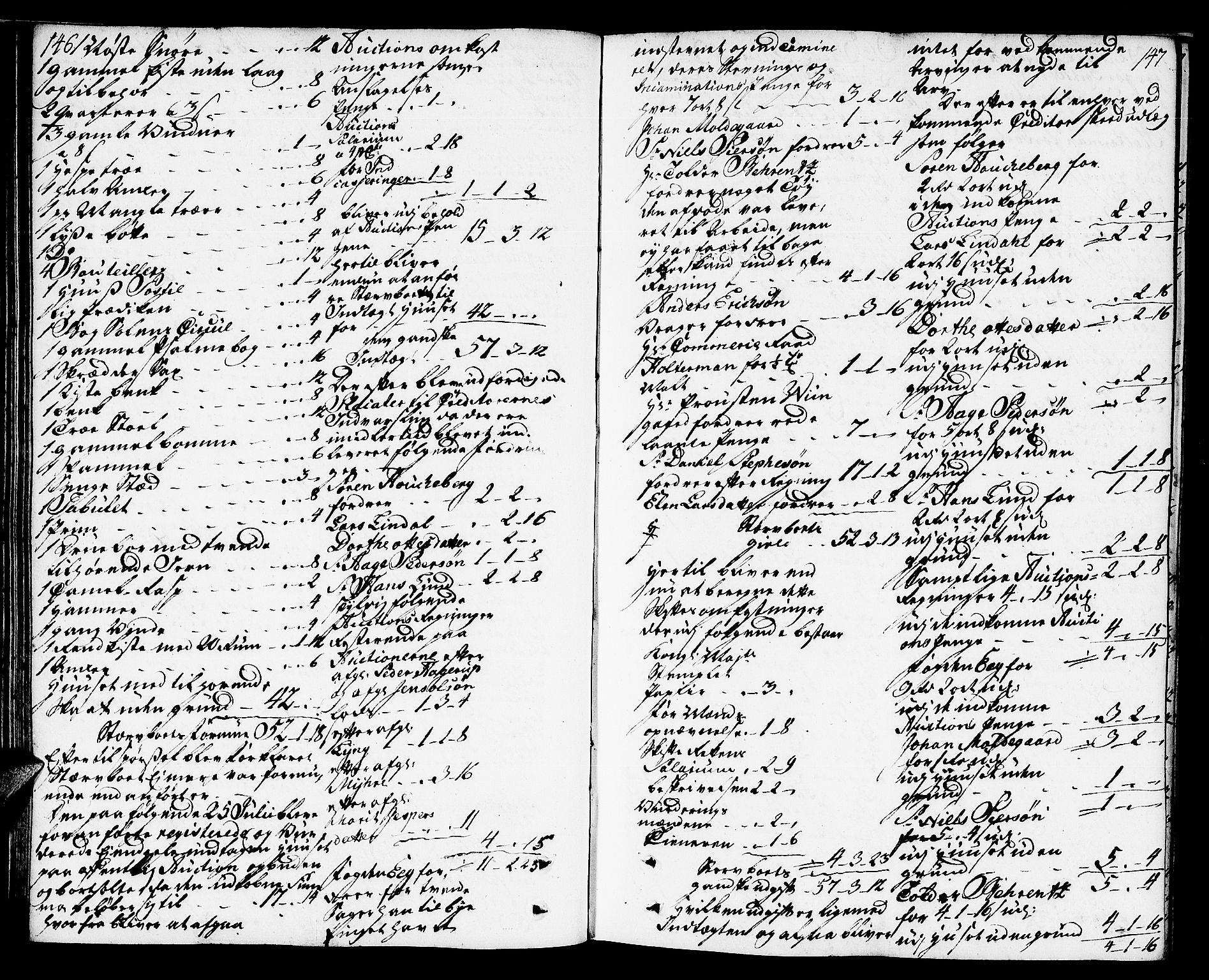 Molde byfogd, AV/SAT-A-0025/3/3Aa/L0001: Skifteprotokoll, 1748-1768, s. 146-147