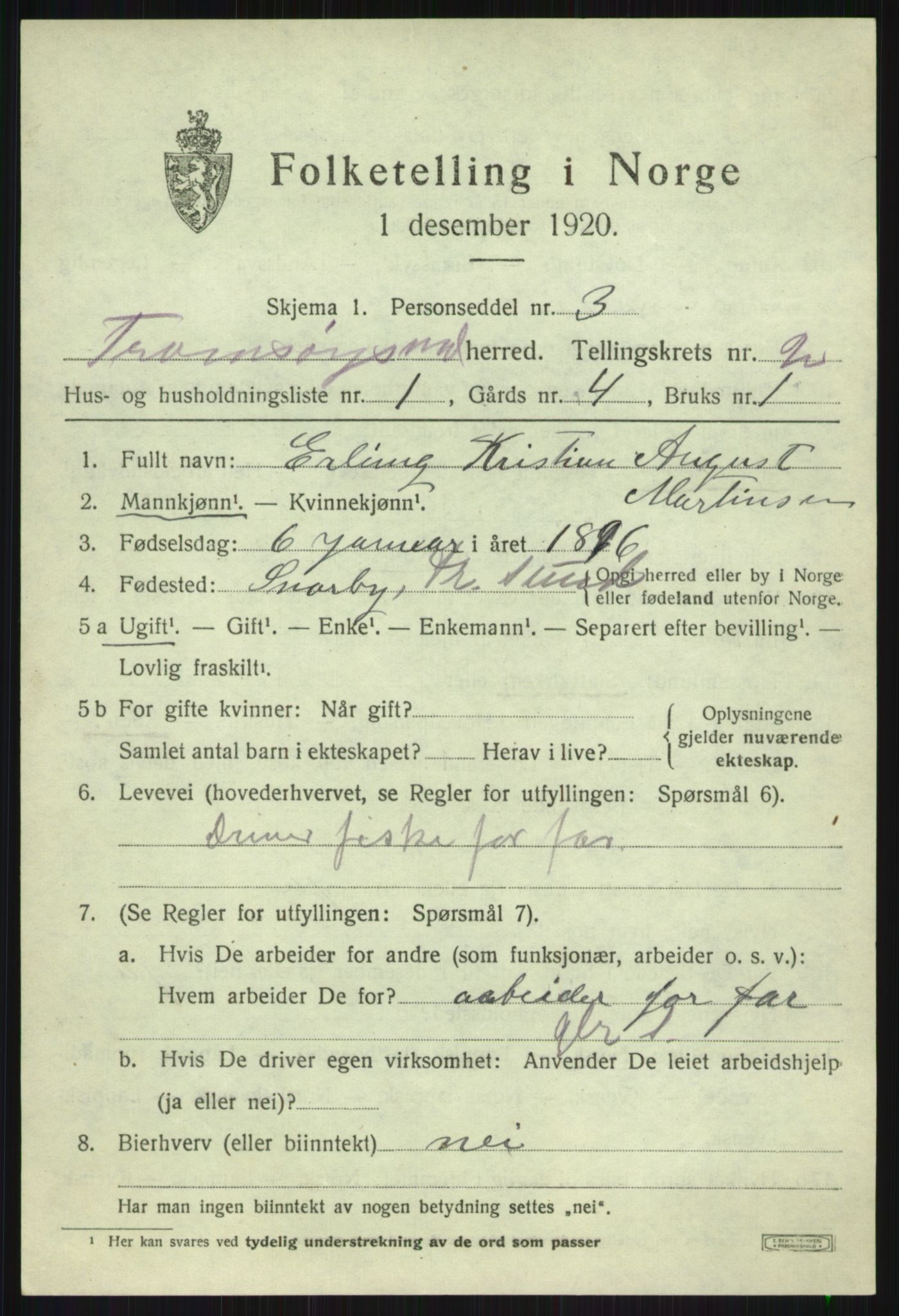 SATØ, Folketelling 1920 for 1934 Tromsøysund herred, 1920, s. 2366