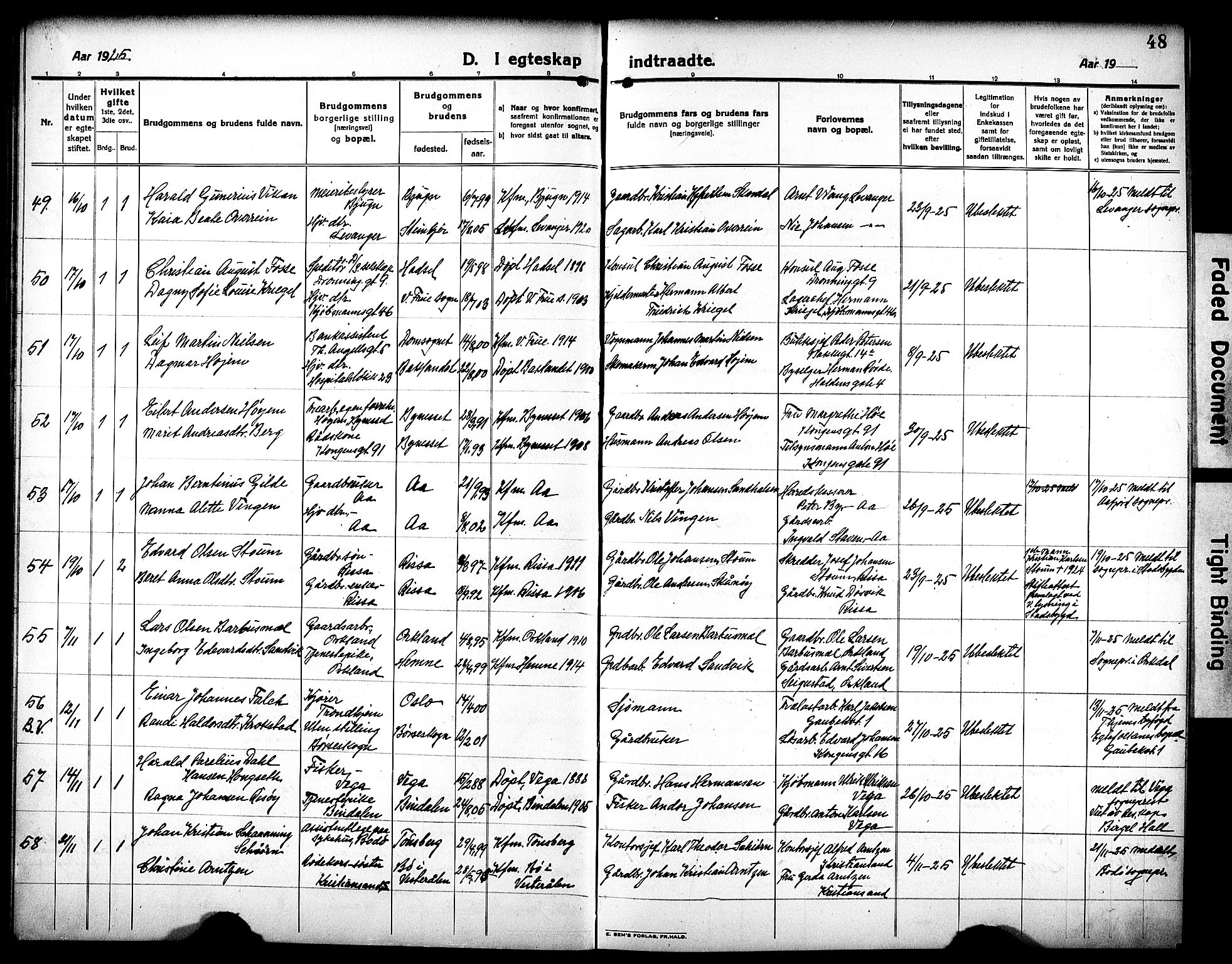 Ministerialprotokoller, klokkerbøker og fødselsregistre - Sør-Trøndelag, AV/SAT-A-1456/602/L0149: Klokkerbok nr. 602C17, 1919-1932, s. 48