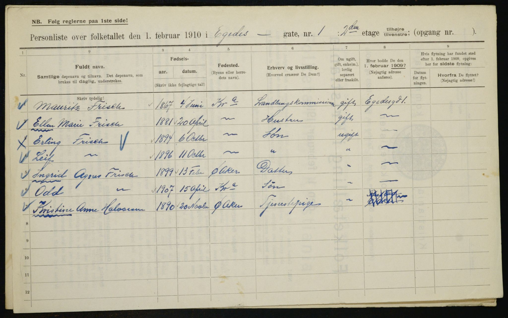 OBA, Kommunal folketelling 1.2.1910 for Kristiania, 1910, s. 17795