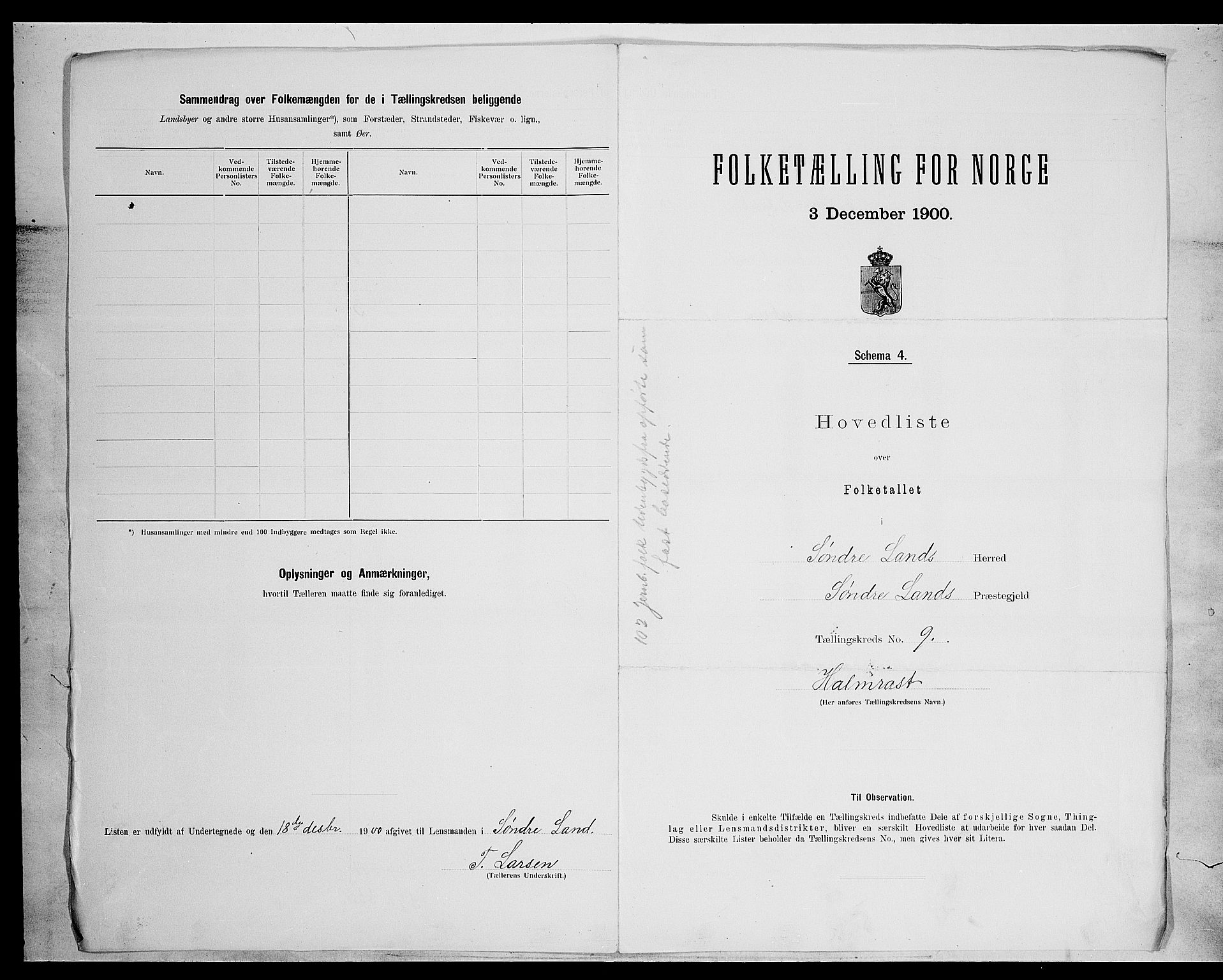 SAH, Folketelling 1900 for 0536 Søndre Land herred, 1900, s. 45