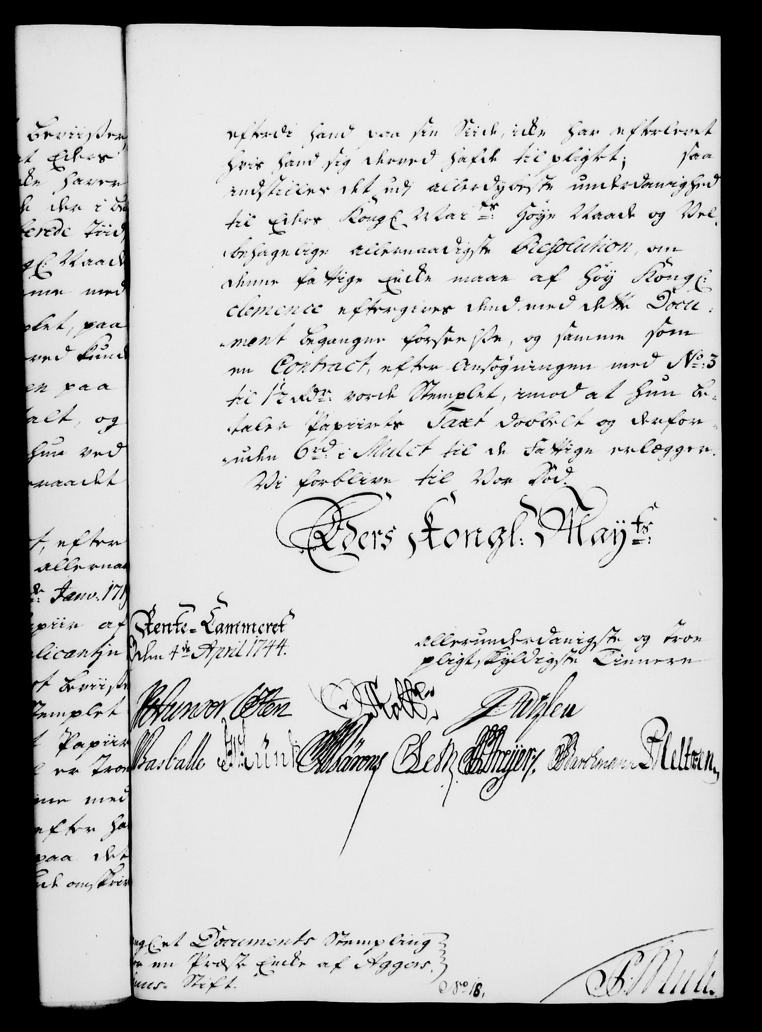 Rentekammeret, Kammerkanselliet, RA/EA-3111/G/Gf/Gfa/L0027: Norsk relasjons- og resolusjonsprotokoll (merket RK 52.27), 1744, s. 220