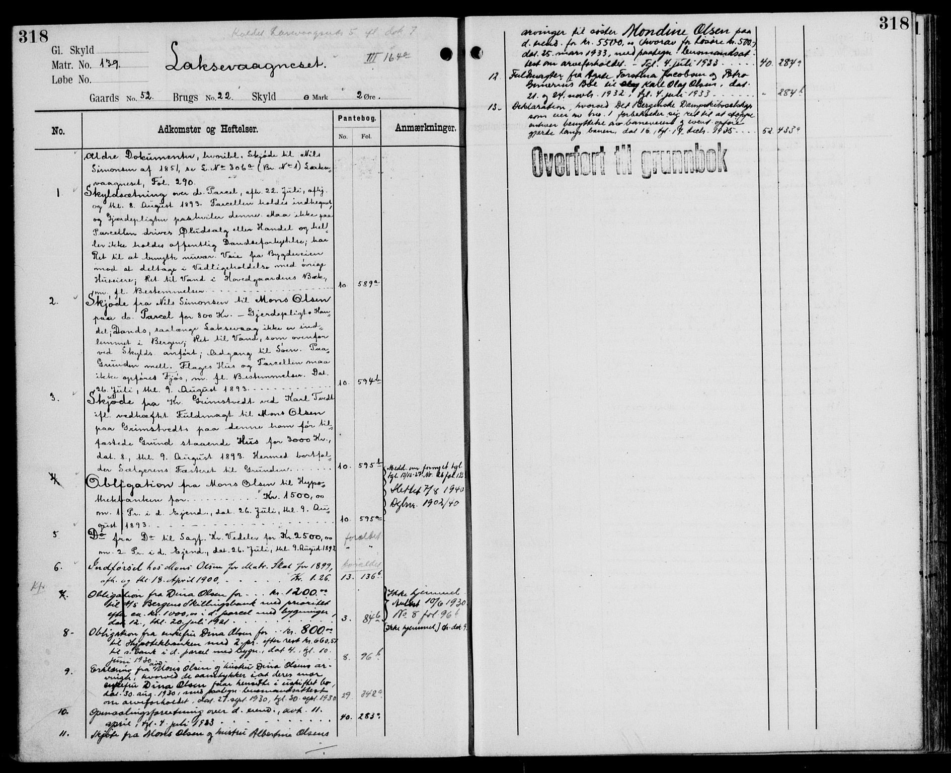 Midhordland sorenskriveri, AV/SAB-A-3001/1/G/Ga/Gab/L0110: Panteregister nr. II.A.b.110, s. 318