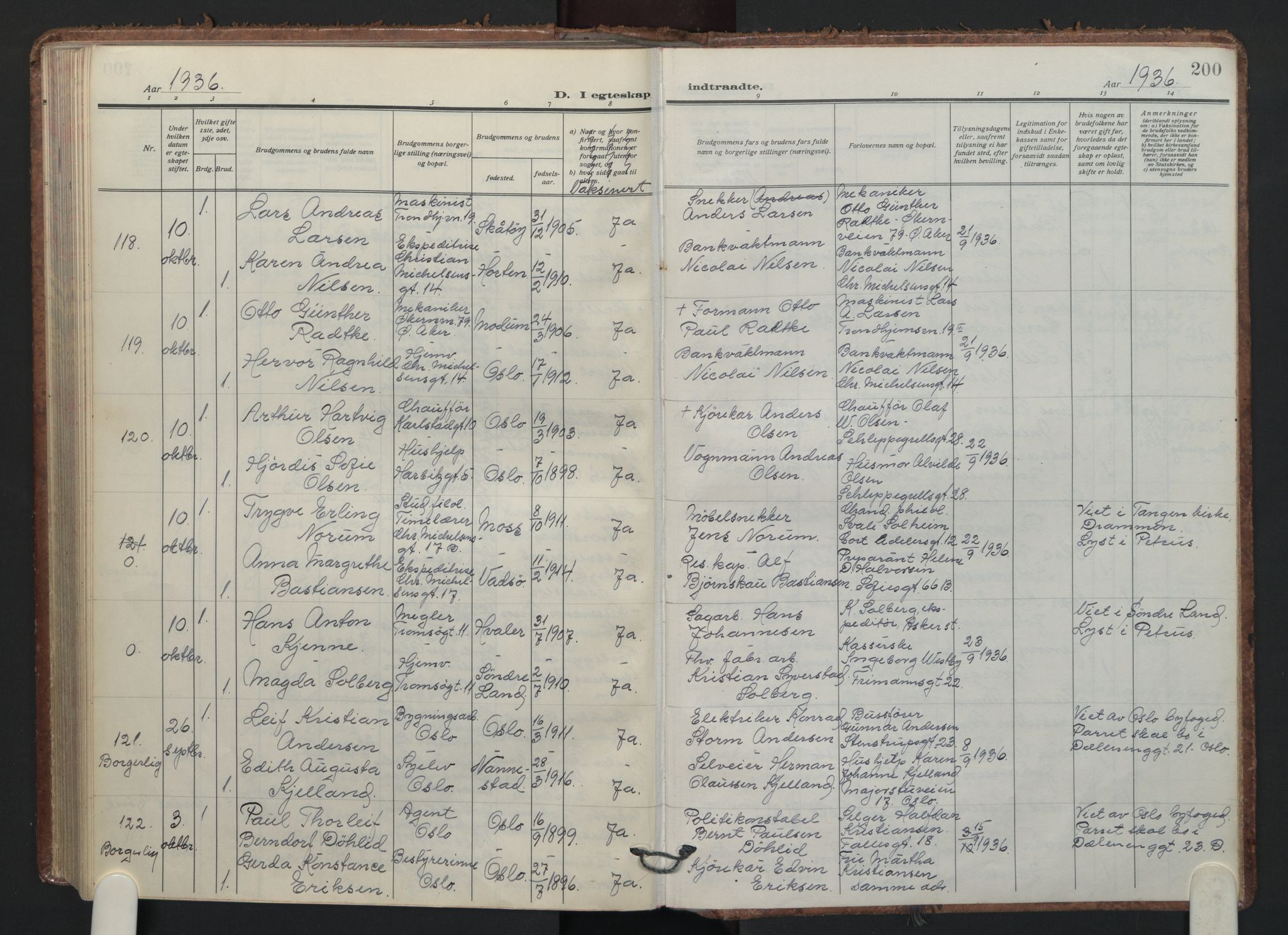 Petrus prestekontor Kirkebøker, AV/SAO-A-10872/F/Fa/L0016: Ministerialbok nr. I 16, 1925-1936, s. 200