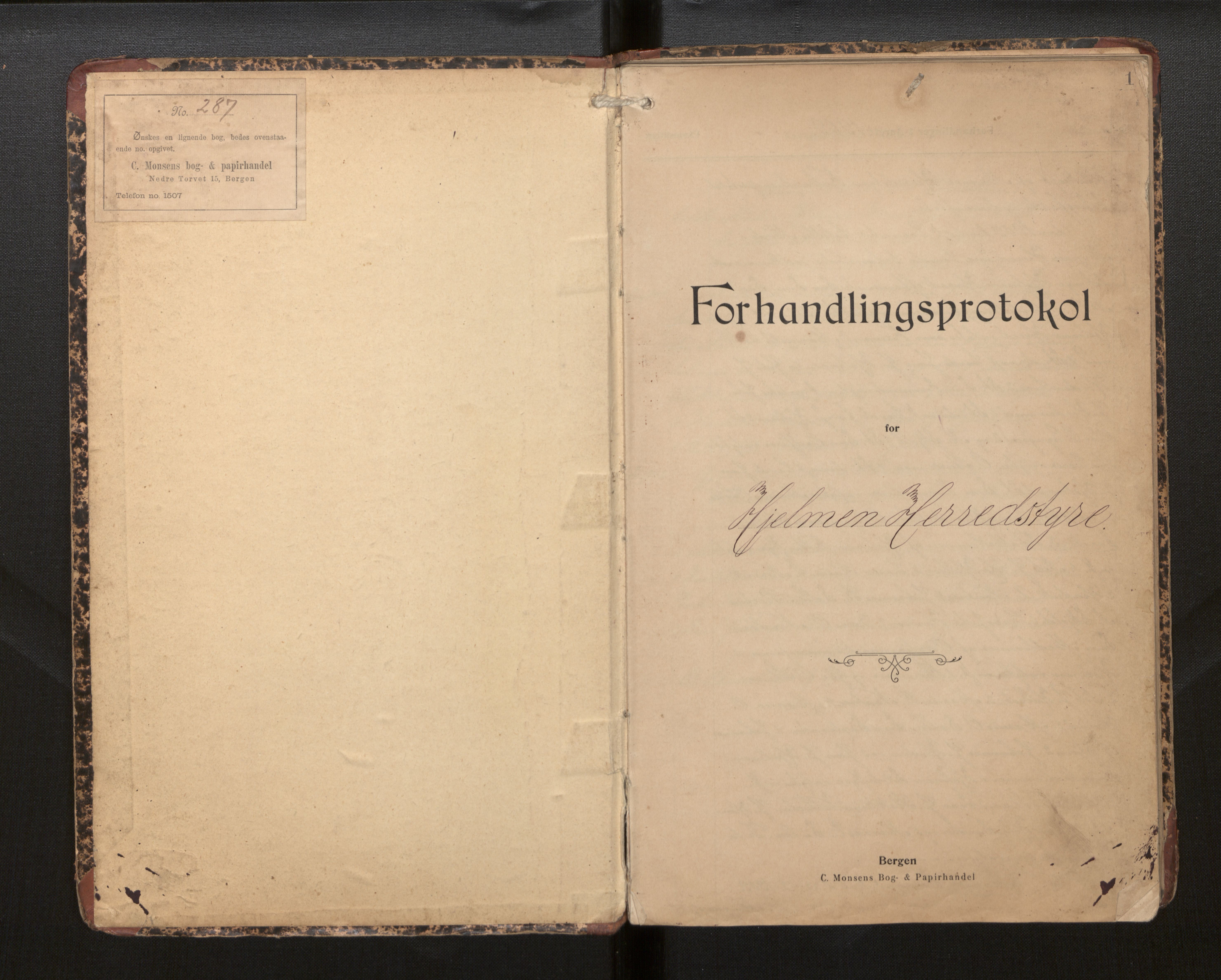 Hjelme kommune. Formannskapet, IKAH/1259a-021/A/Aa/L0001: Møtebok for formannskapet og heradsstyret, 1909-1916, s. 2