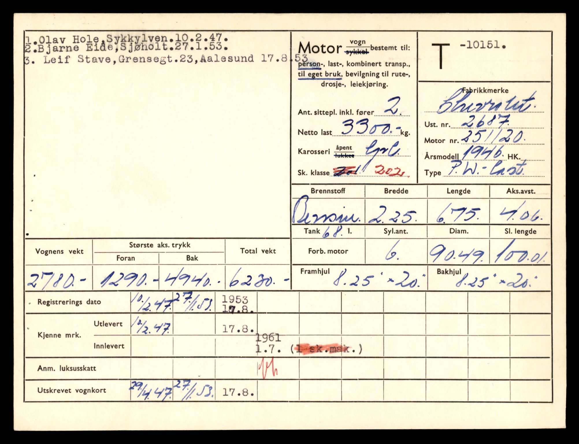 Møre og Romsdal vegkontor - Ålesund trafikkstasjon, AV/SAT-A-4099/F/Fe/L0034: Registreringskort for kjøretøy T 12500 - T 12652, 1927-1998, s. 2882