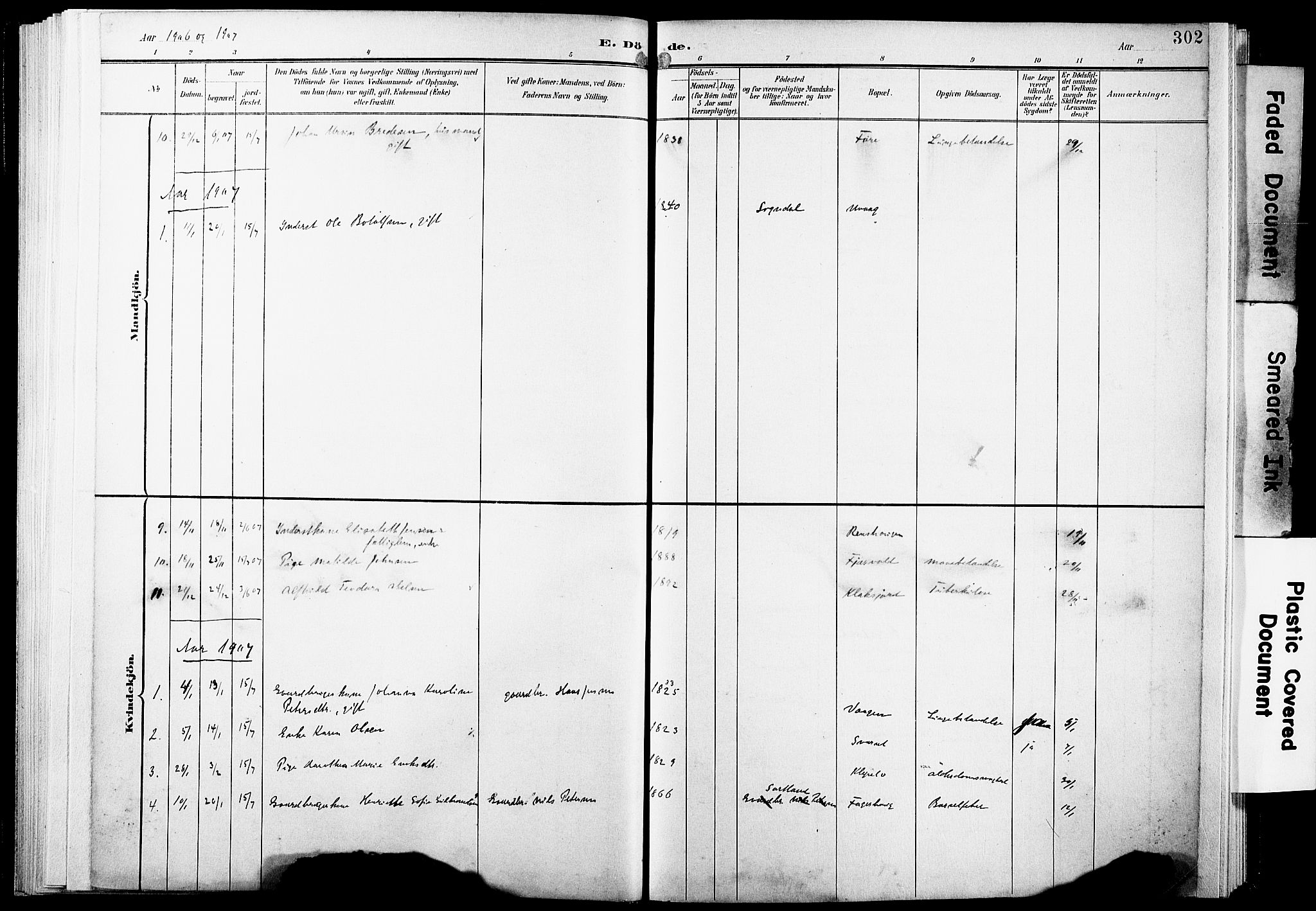 Ministerialprotokoller, klokkerbøker og fødselsregistre - Nordland, AV/SAT-A-1459/891/L1305: Ministerialbok nr. 891A10, 1895-1921, s. 302