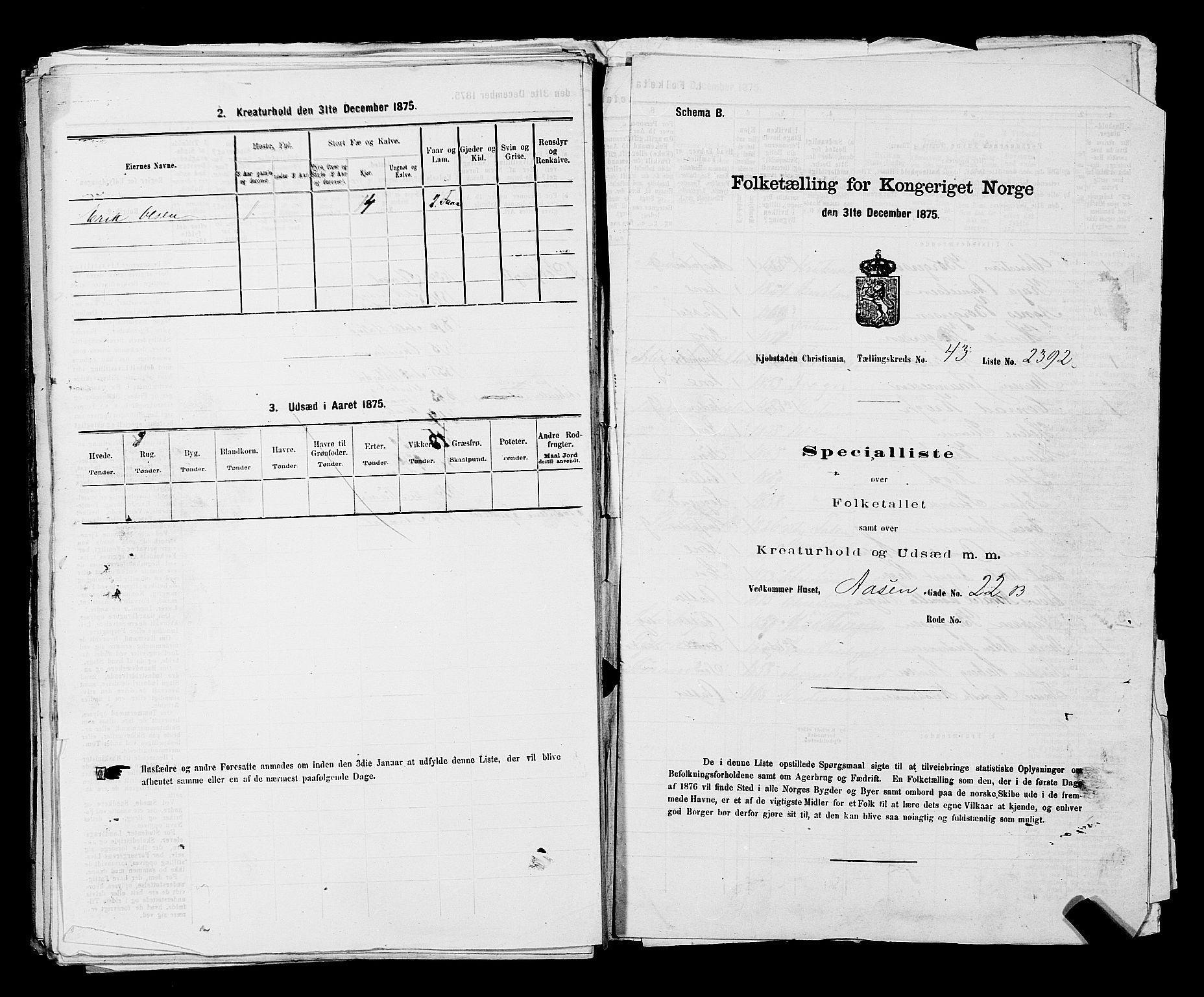 RA, Folketelling 1875 for 0301 Kristiania kjøpstad, 1875, s. 6699