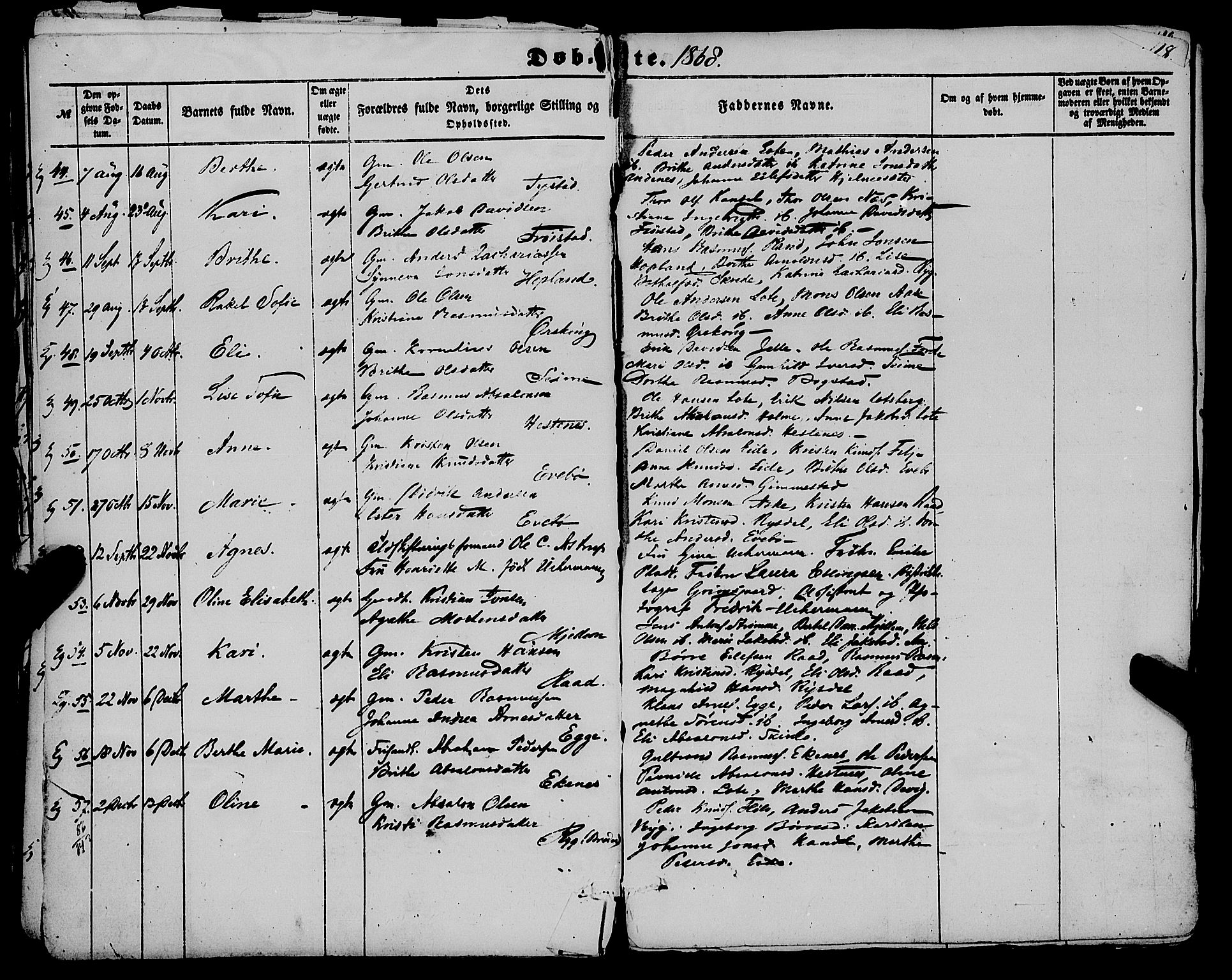 Gloppen sokneprestembete, AV/SAB-A-80101/H/Haa/Haaa/L0009: Ministerialbok nr. A 9, 1855-1870, s. 118