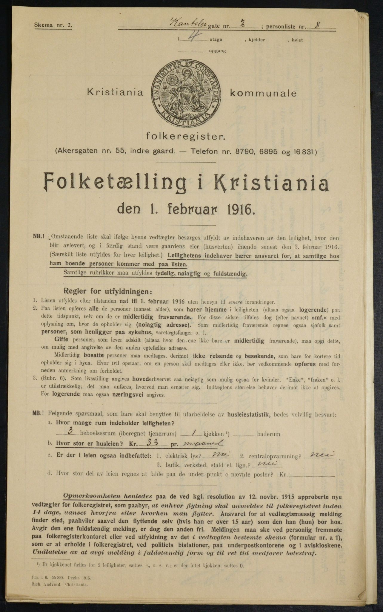 OBA, Kommunal folketelling 1.2.1916 for Kristiania, 1916, s. 49092