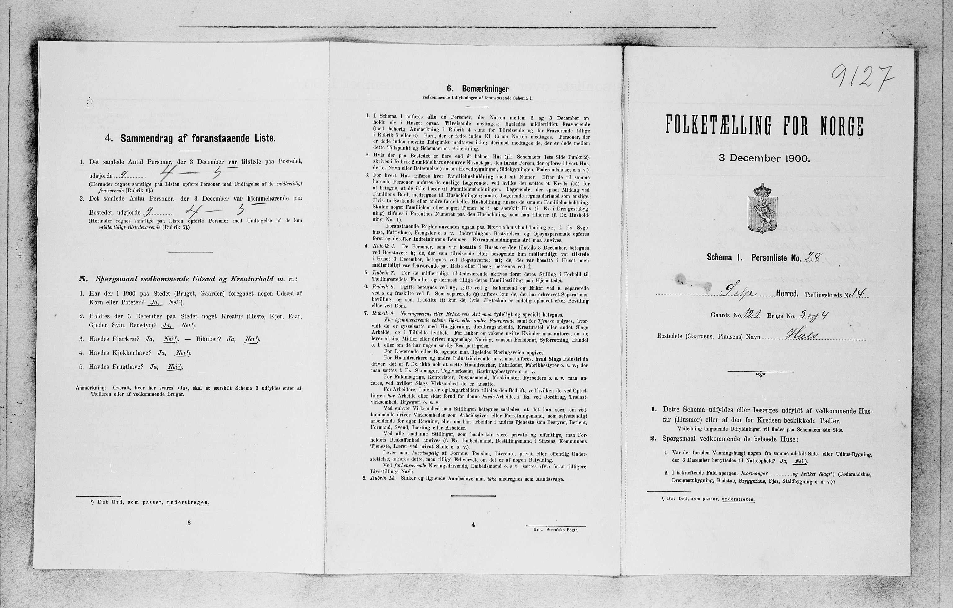 SAB, Folketelling 1900 for 1441 Selje herred, 1900, s. 1373