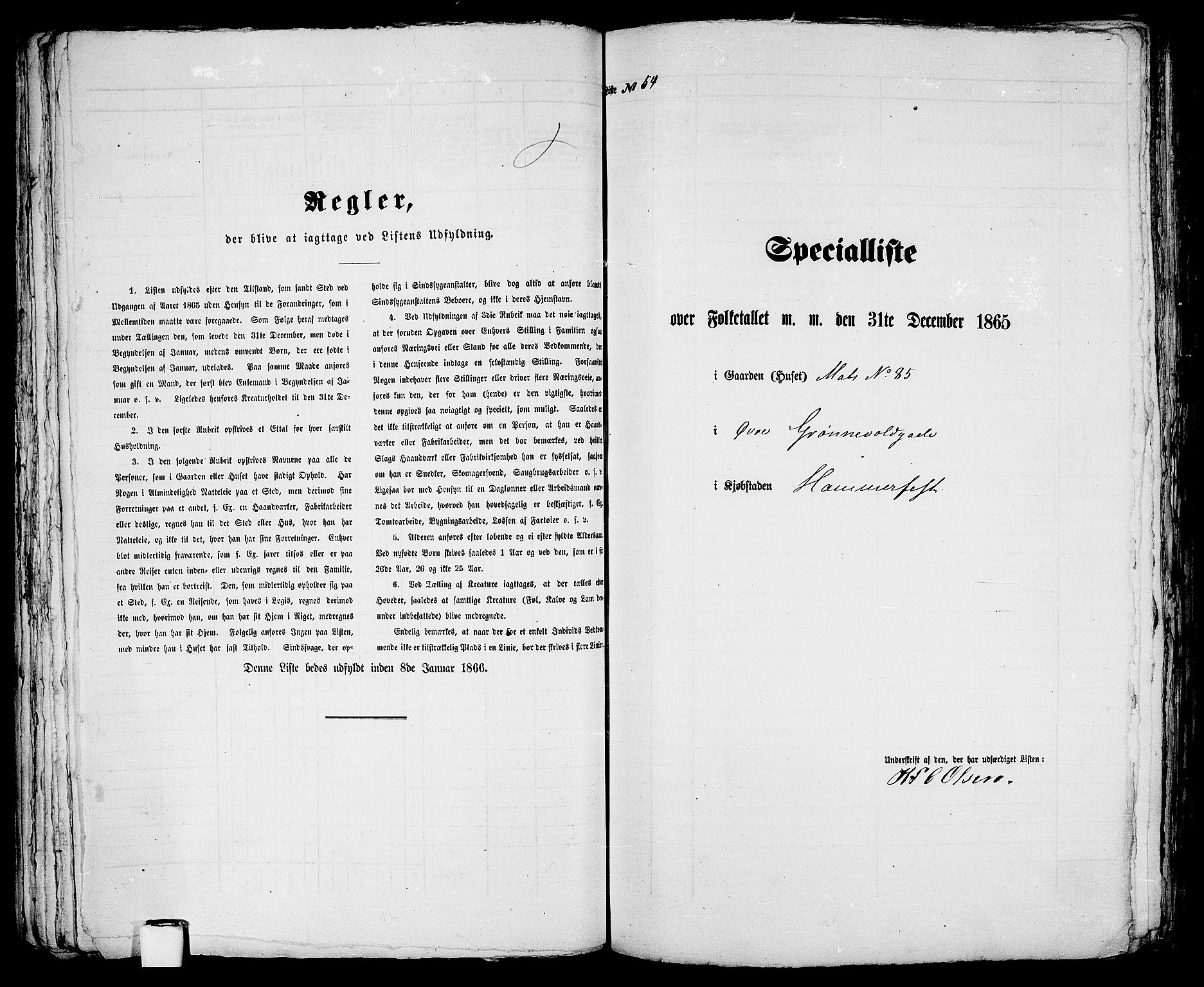 RA, Folketelling 1865 for 2001B Hammerfest prestegjeld, Hammerfest kjøpstad, 1865, s. 115