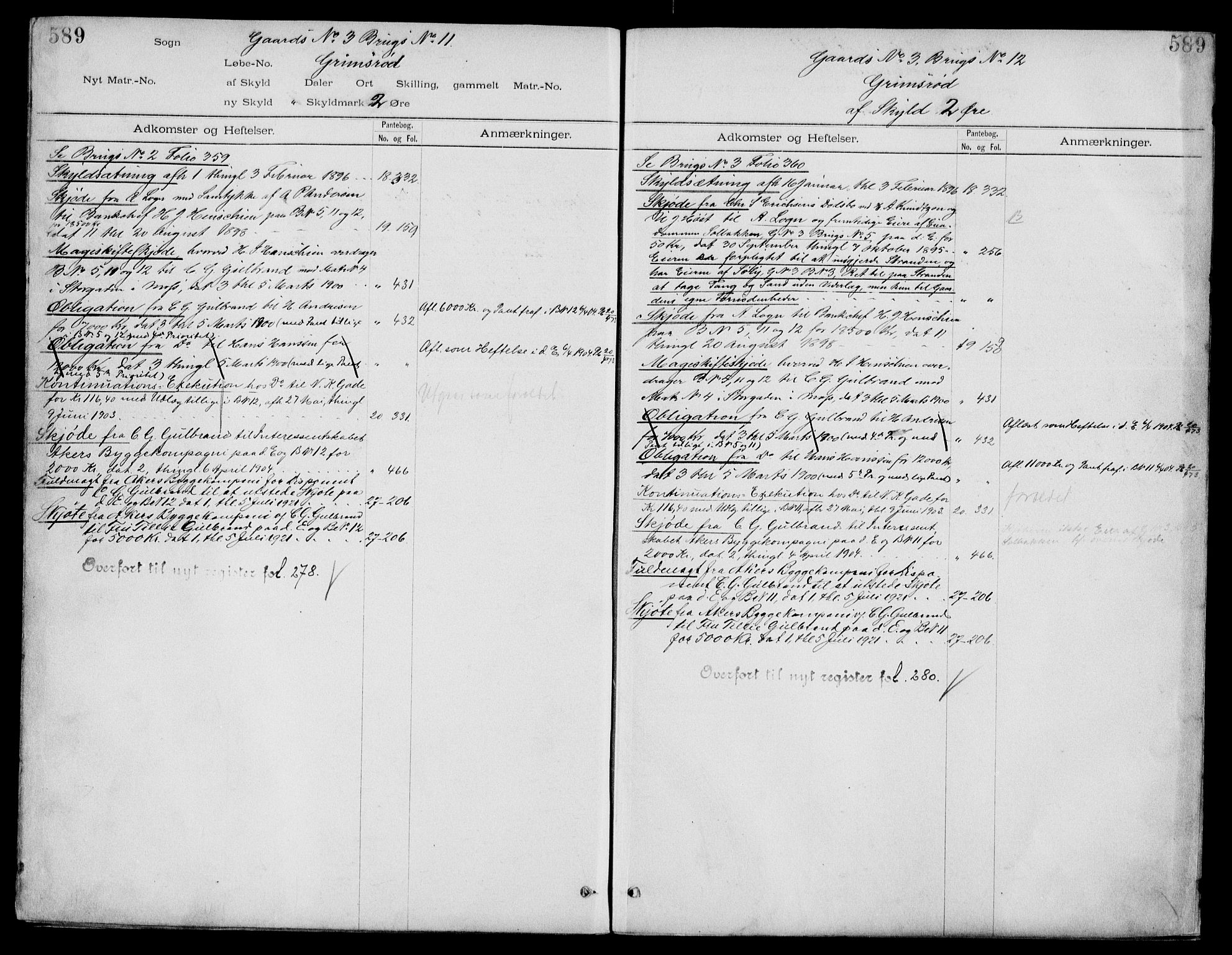 Moss sorenskriveri, SAO/A-10168: Panteregister nr. IV 3b, 1769-1926, s. 589