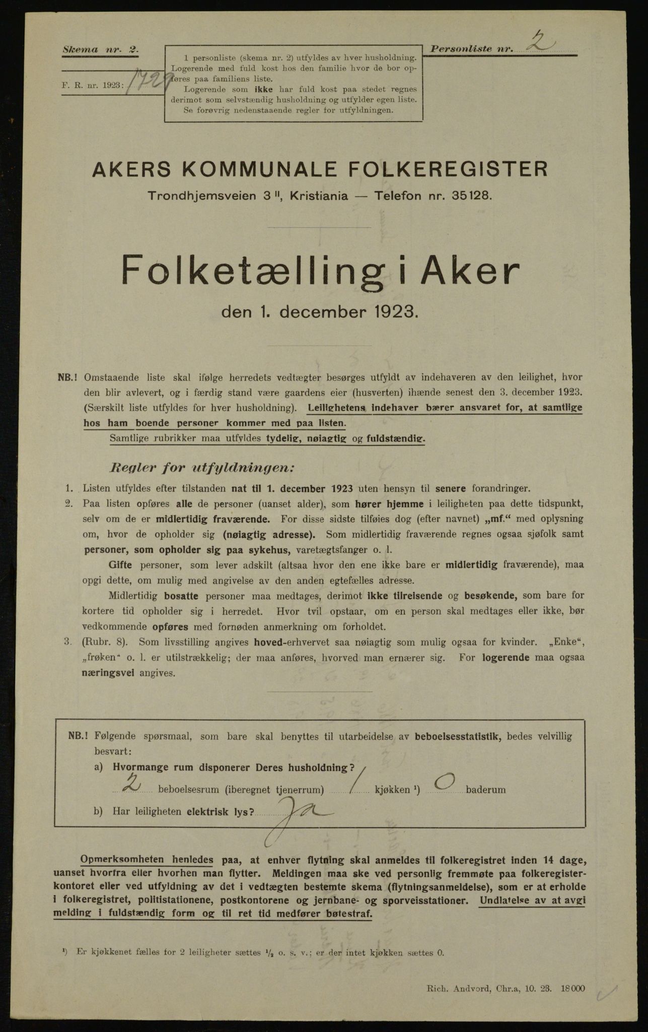 , Kommunal folketelling 1.12.1923 for Aker, 1923, s. 46478