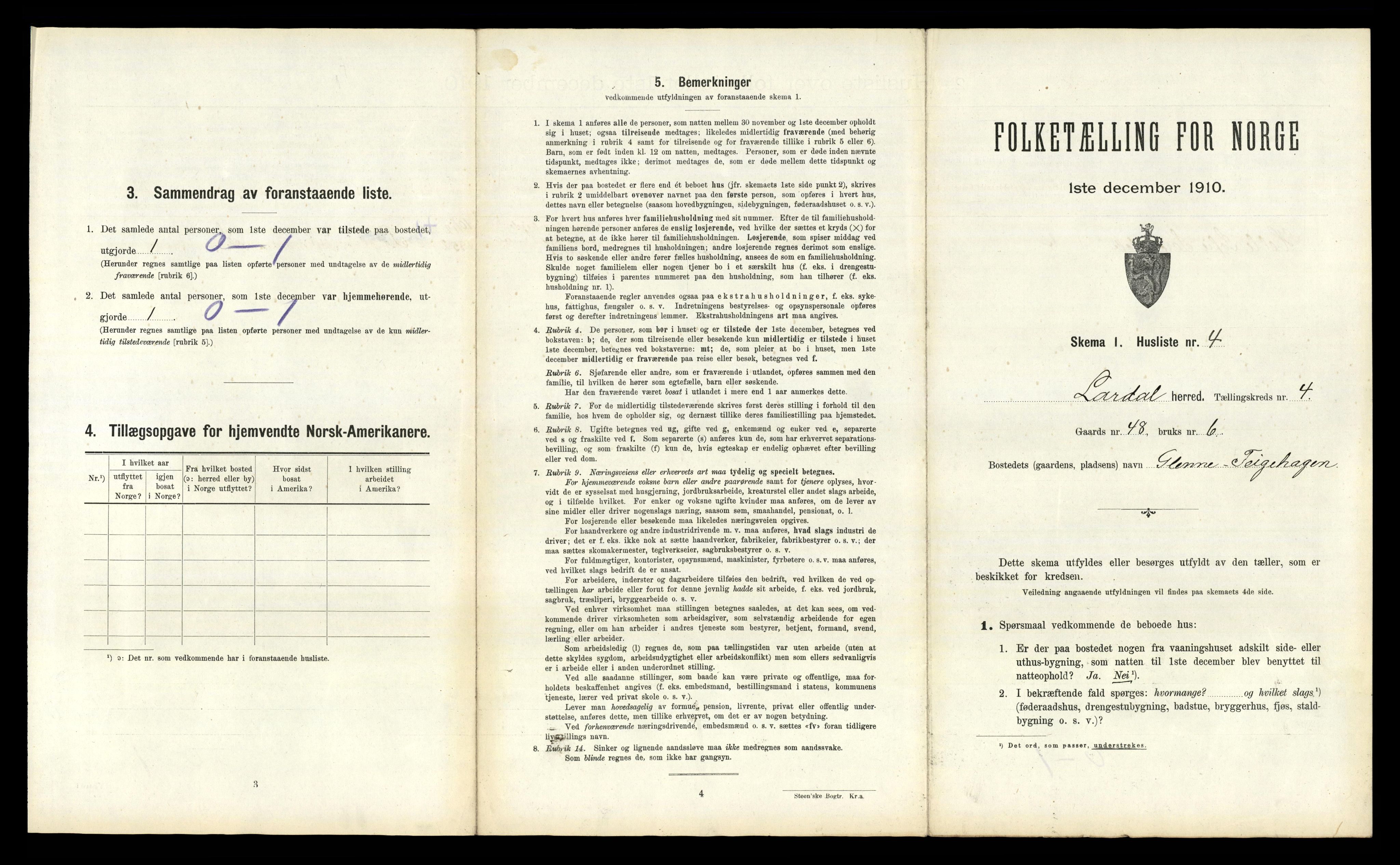 RA, Folketelling 1910 for 0728 Lardal herred, 1910, s. 542