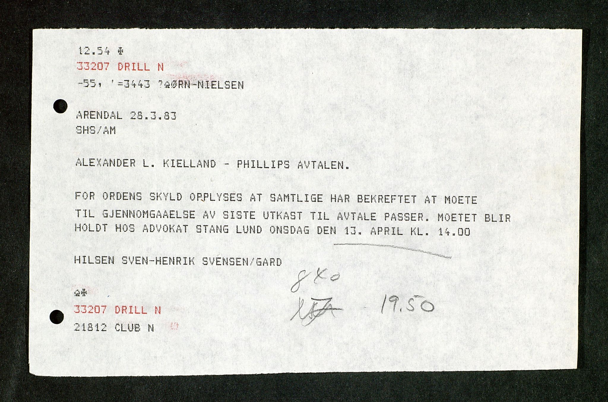 Pa 1503 - Stavanger Drilling AS, AV/SAST-A-101906/Da/L0017: Alexander L. Kielland - Saks- og korrespondansearkiv, 1981-1984, s. 32