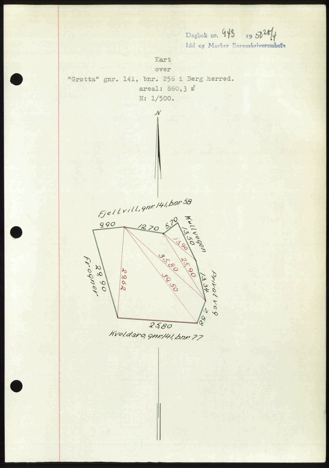 Idd og Marker sorenskriveri, AV/SAO-A-10283/G/Gb/Gbb/L0014: Pantebok nr. A14, 1950-1950, Dagboknr: 943/1950