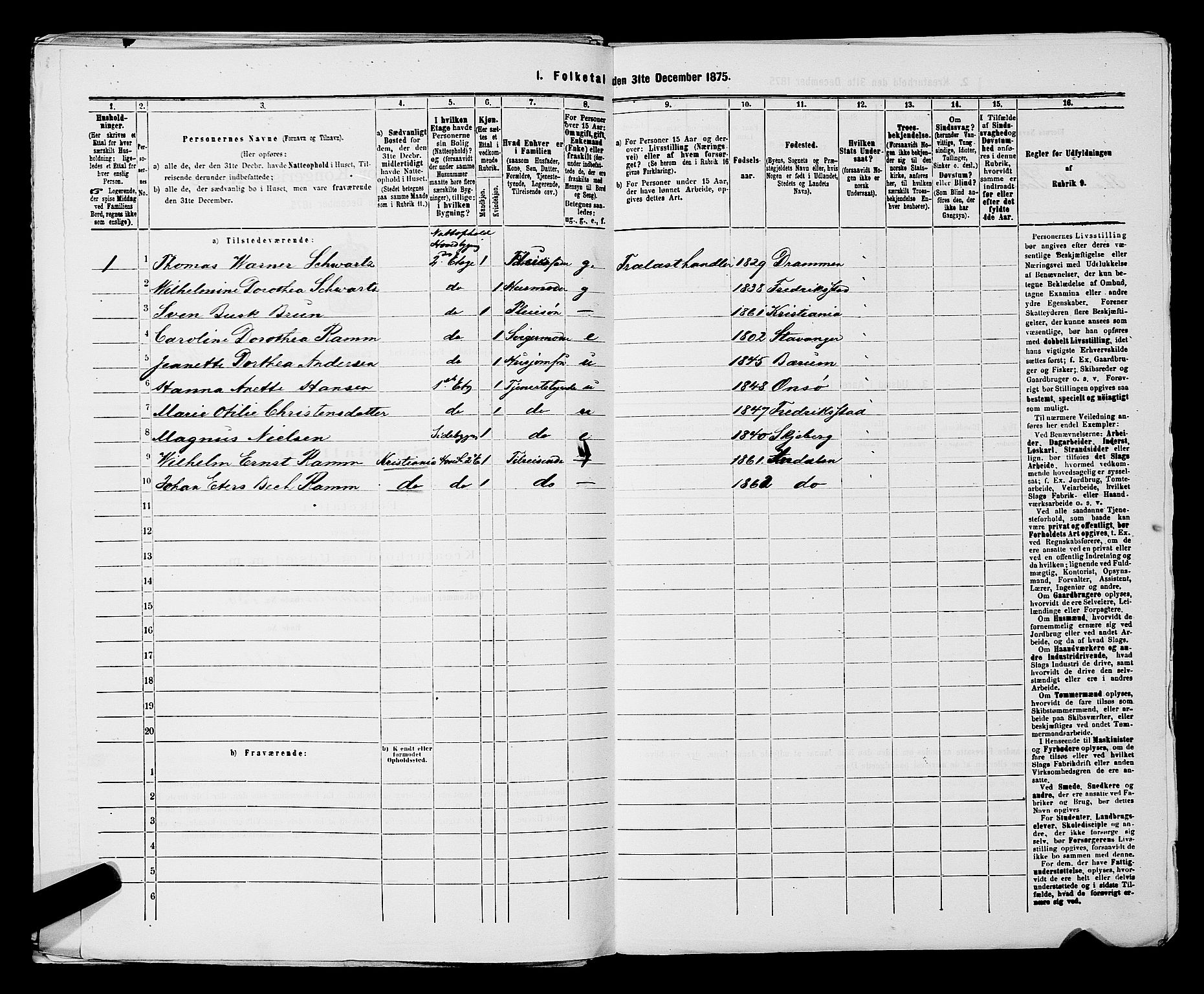 RA, Folketelling 1875 for 0103B Fredrikstad prestegjeld, Fredrikstad kjøpstad, 1875, s. 1131