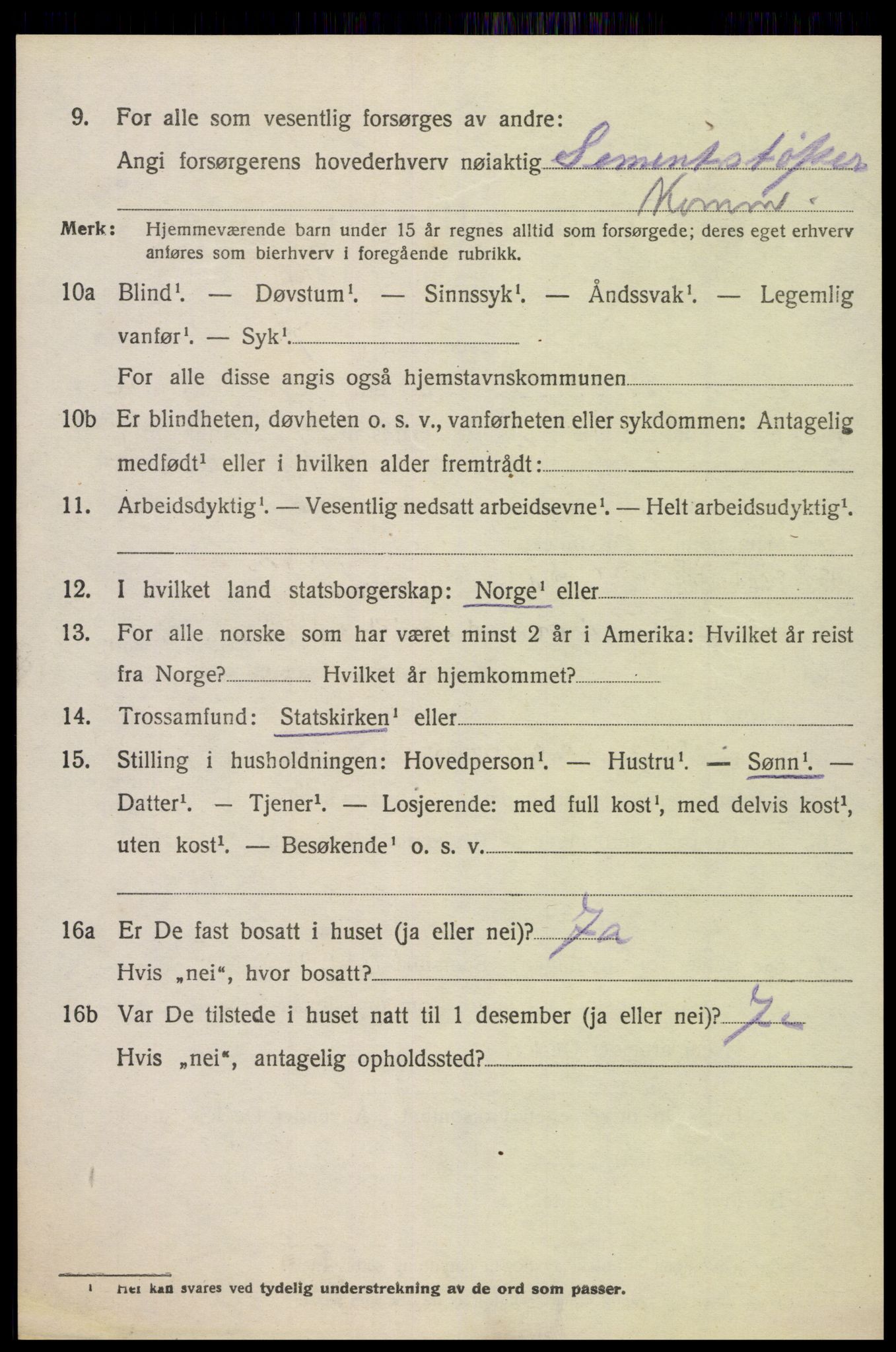SAK, Folketelling 1920 for 1012 Oddernes herred, 1920, s. 5174