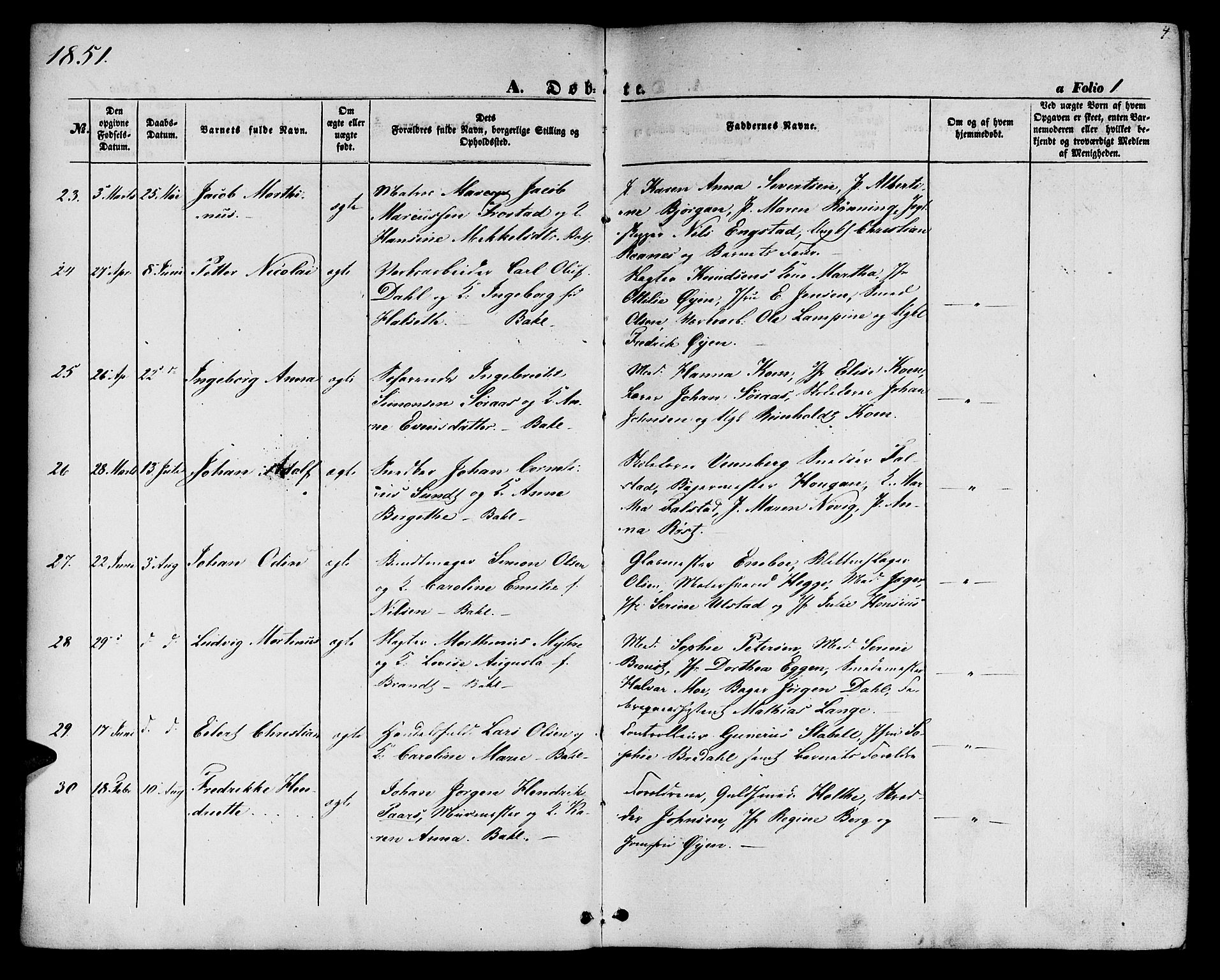 Ministerialprotokoller, klokkerbøker og fødselsregistre - Sør-Trøndelag, AV/SAT-A-1456/604/L0184: Ministerialbok nr. 604A05, 1851-1860, s. 4