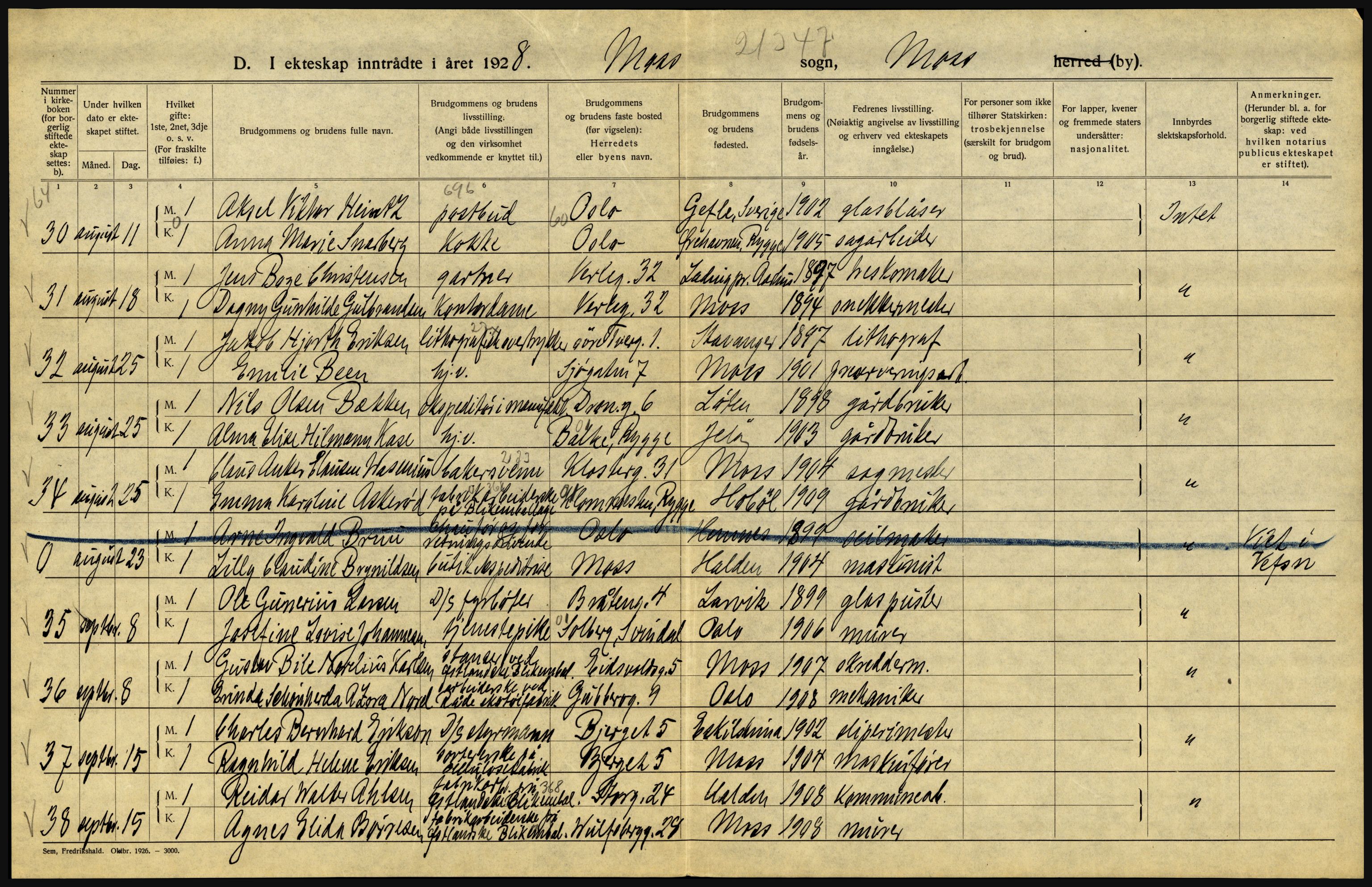 Statistisk sentralbyrå, Sosiodemografiske emner, Befolkning, AV/RA-S-2228/D/Df/Dfc/Dfch/L0002: Østfold, 1928, s. 52