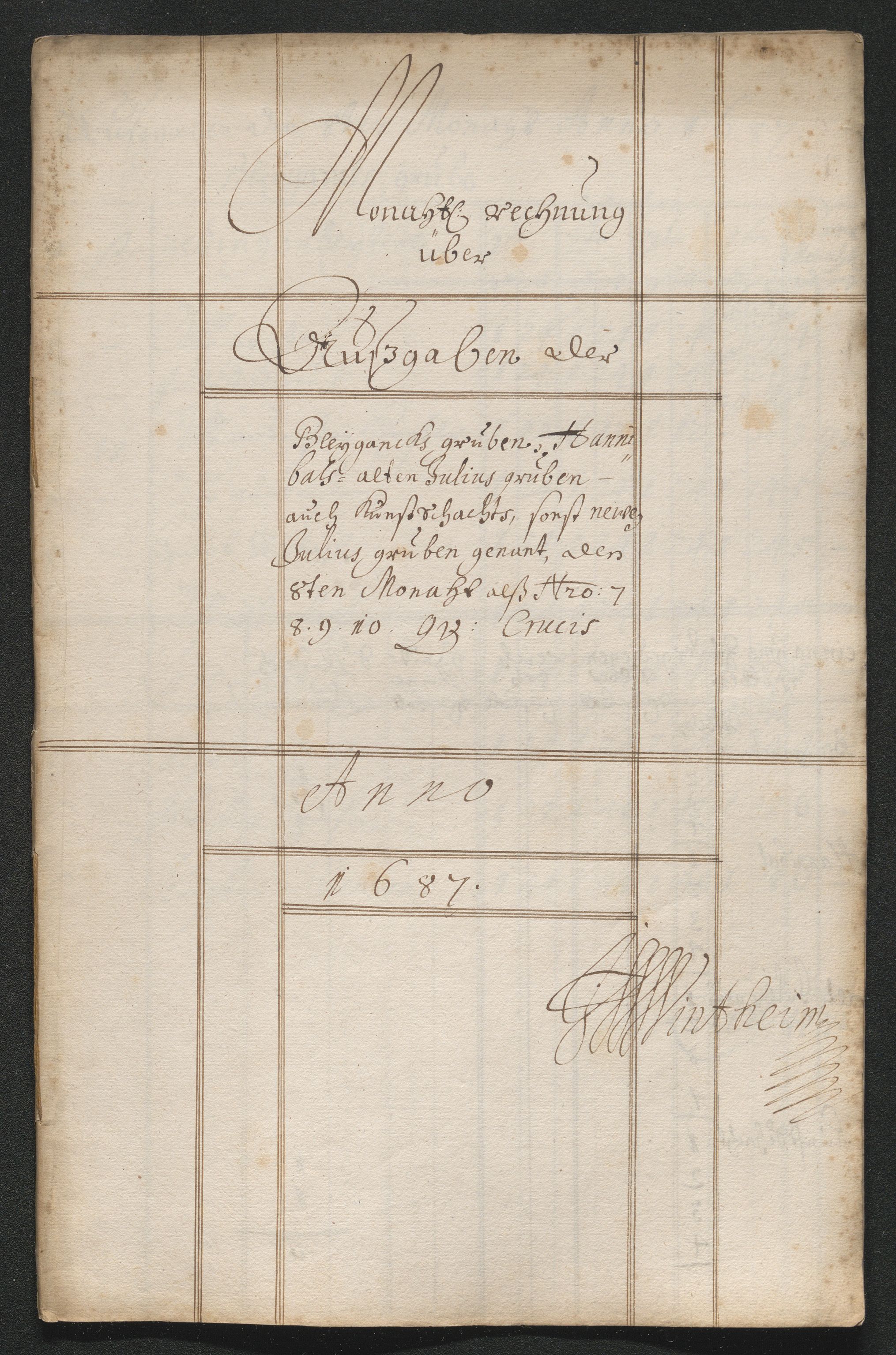 Kongsberg Sølvverk 1623-1816, SAKO/EA-3135/001/D/Dc/Dcd/L0063: Utgiftsregnskap for gruver m.m. , 1687, s. 283