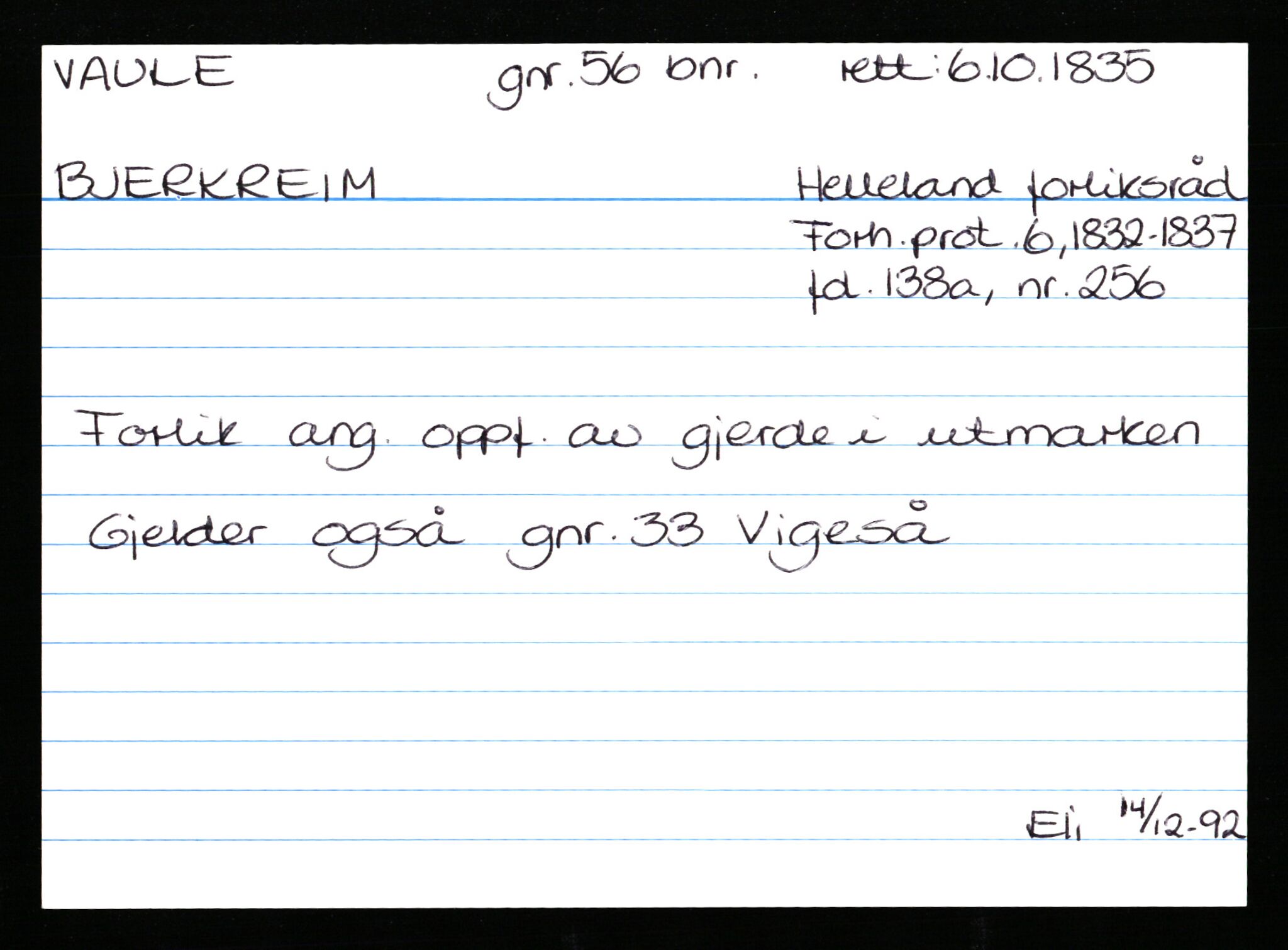 Statsarkivet i Stavanger, AV/SAST-A-101971/03/Y/Ym/L0065: Åstedskort sortert etter gårdsnavn: Vatland - Vervig, 1600-1950, s. 176