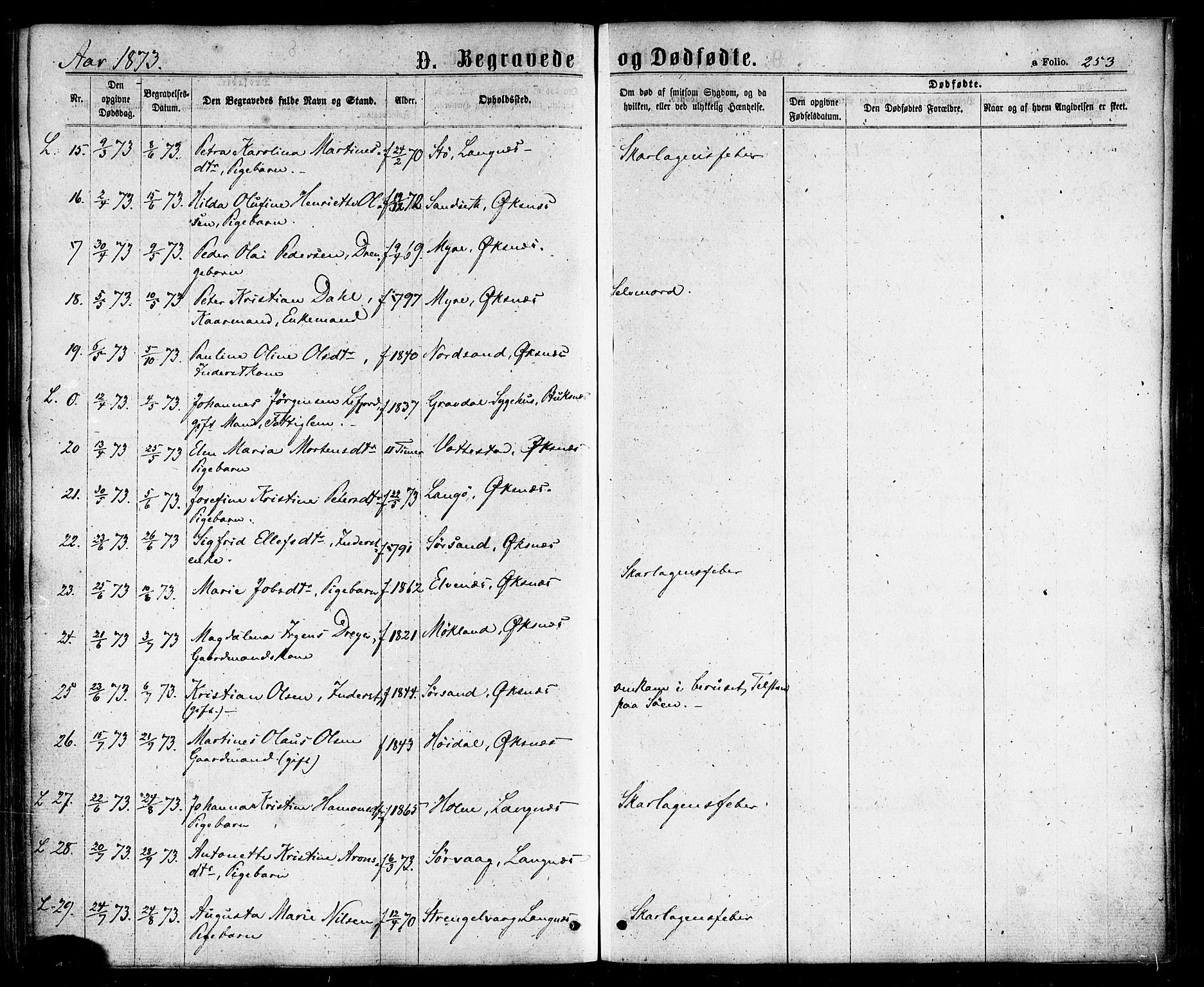 Ministerialprotokoller, klokkerbøker og fødselsregistre - Nordland, AV/SAT-A-1459/893/L1334: Ministerialbok nr. 893A07, 1867-1877, s. 253