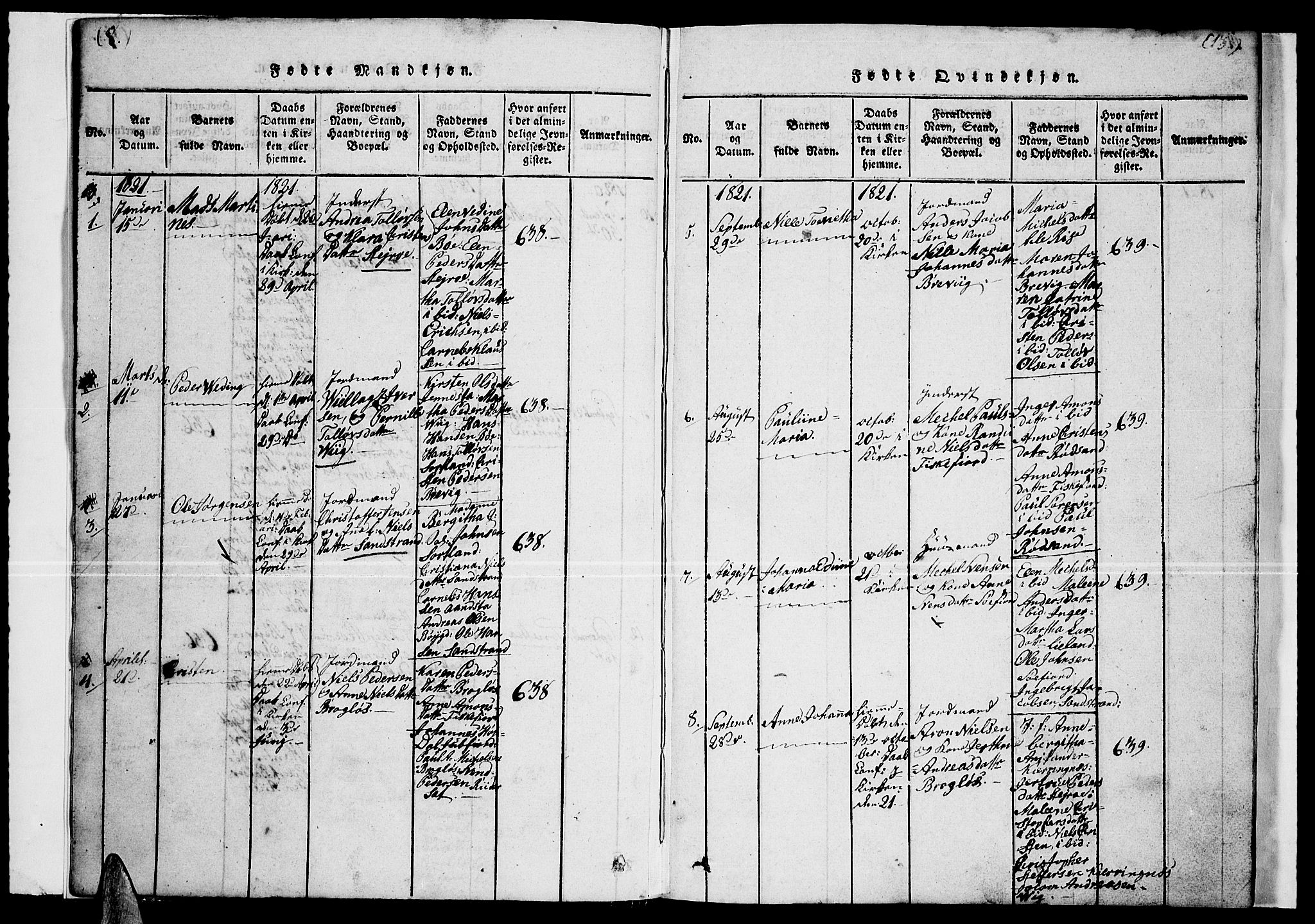 Ministerialprotokoller, klokkerbøker og fødselsregistre - Nordland, AV/SAT-A-1459/888/L1263: Klokkerbok nr. 888C02 /1, 1820-1850, s. 8-9