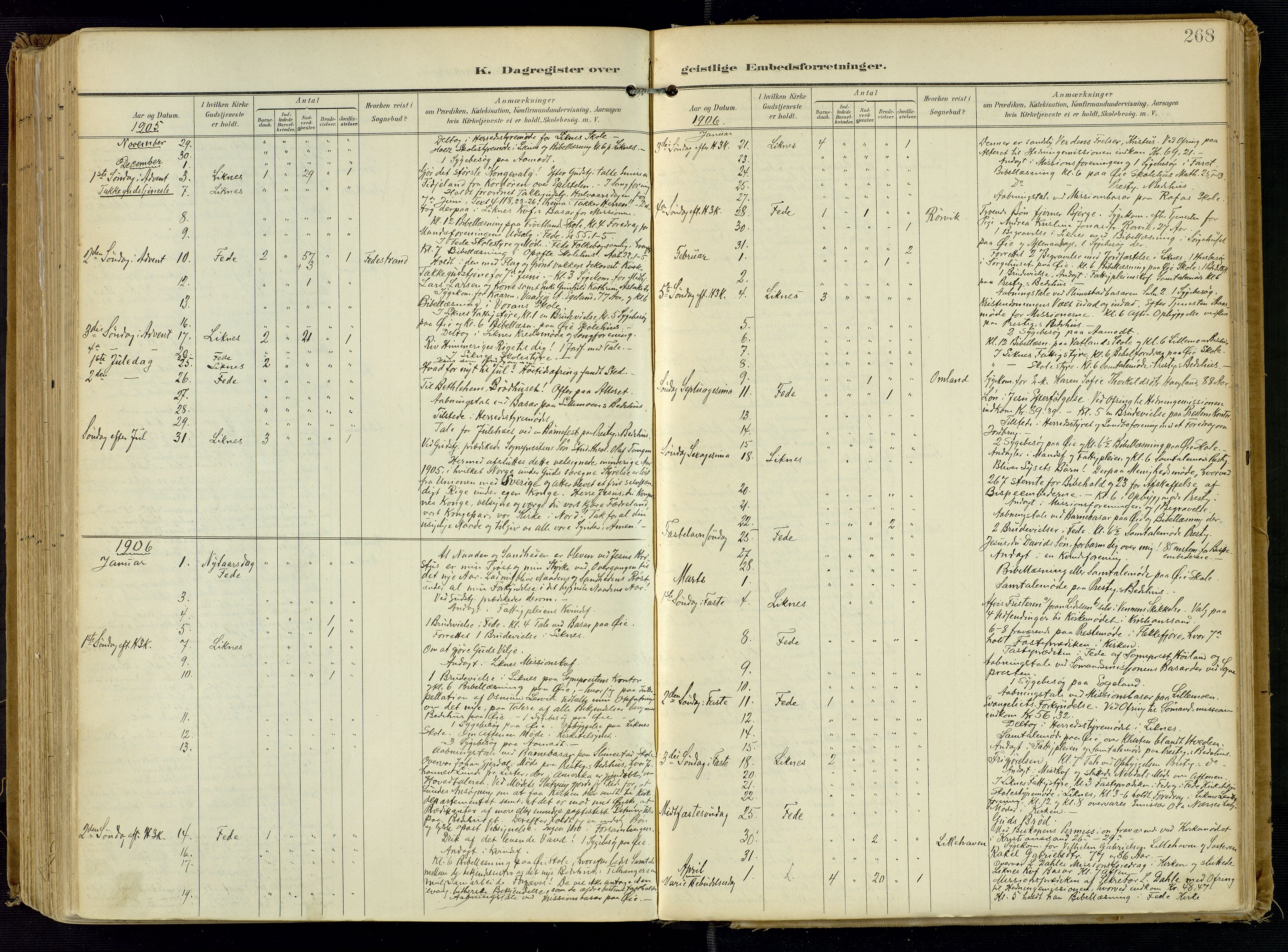 Kvinesdal sokneprestkontor, SAK/1111-0026/F/Fa/Fab/L0009: Ministerialbok nr. A 9, 1898-1915, s. 268