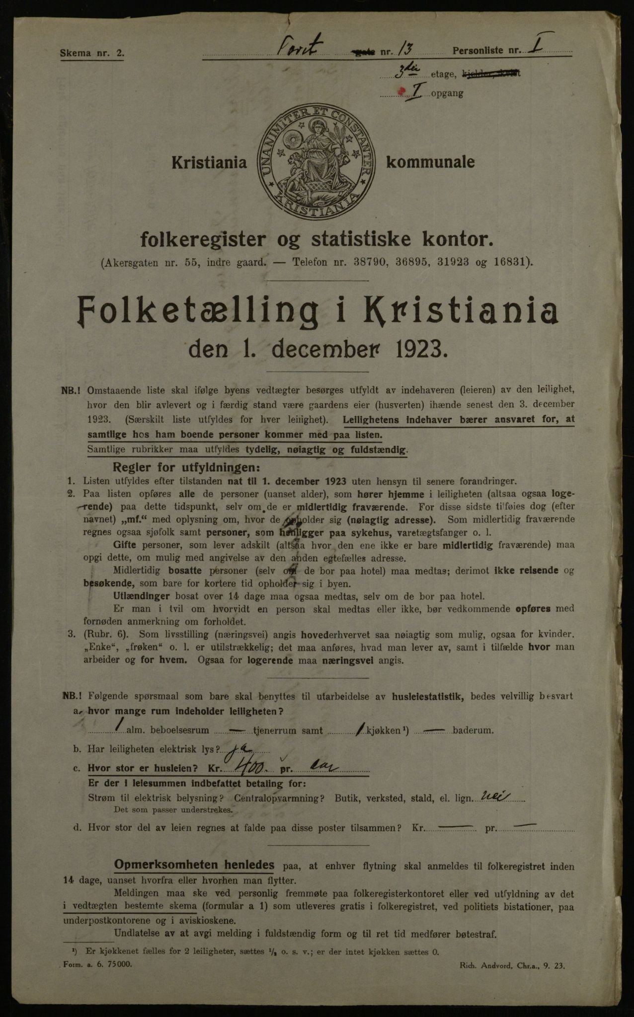 OBA, Kommunal folketelling 1.12.1923 for Kristiania, 1923, s. 114827