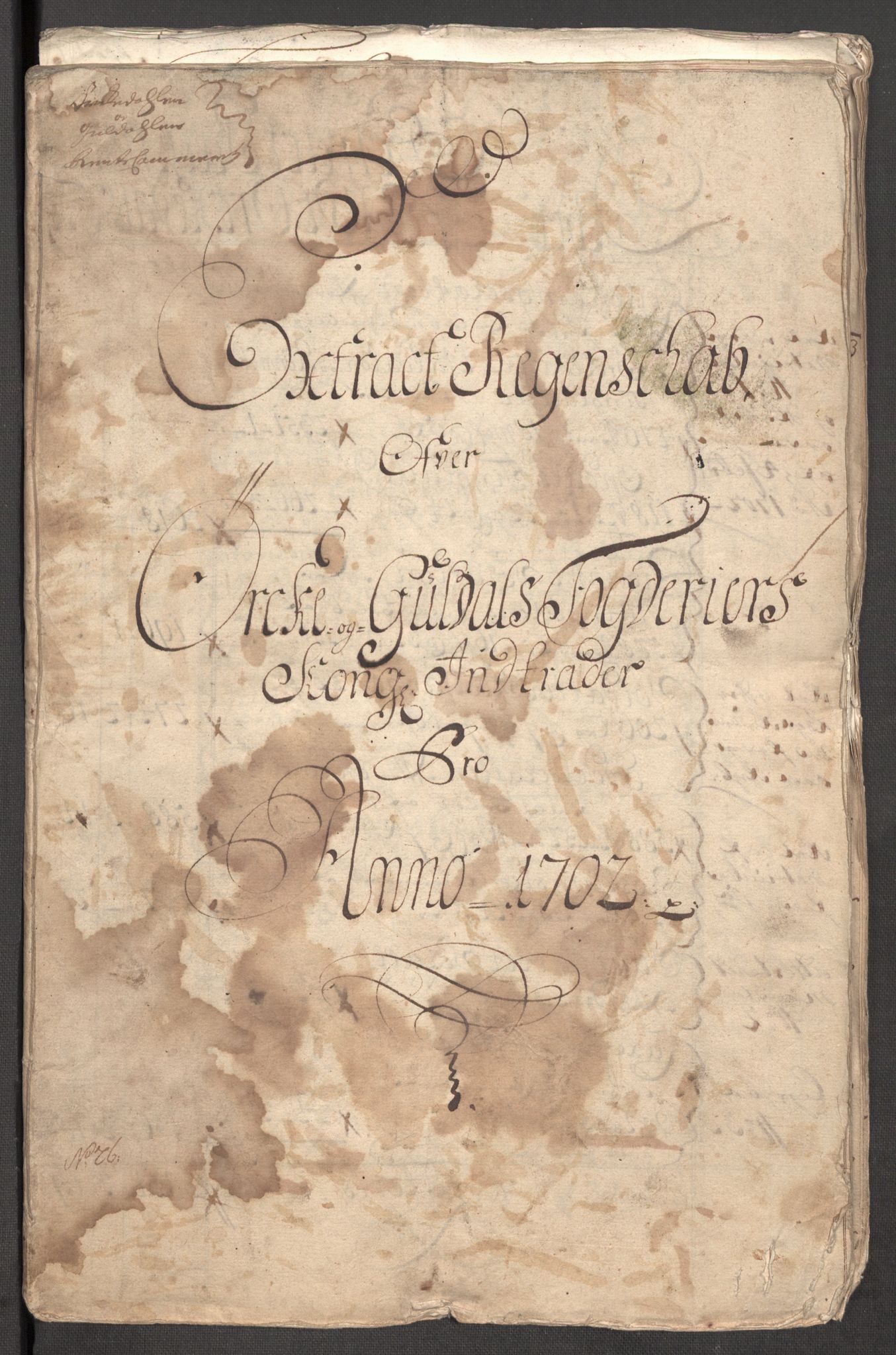 Rentekammeret inntil 1814, Reviderte regnskaper, Fogderegnskap, RA/EA-4092/R60/L3952: Fogderegnskap Orkdal og Gauldal, 1702, s. 3