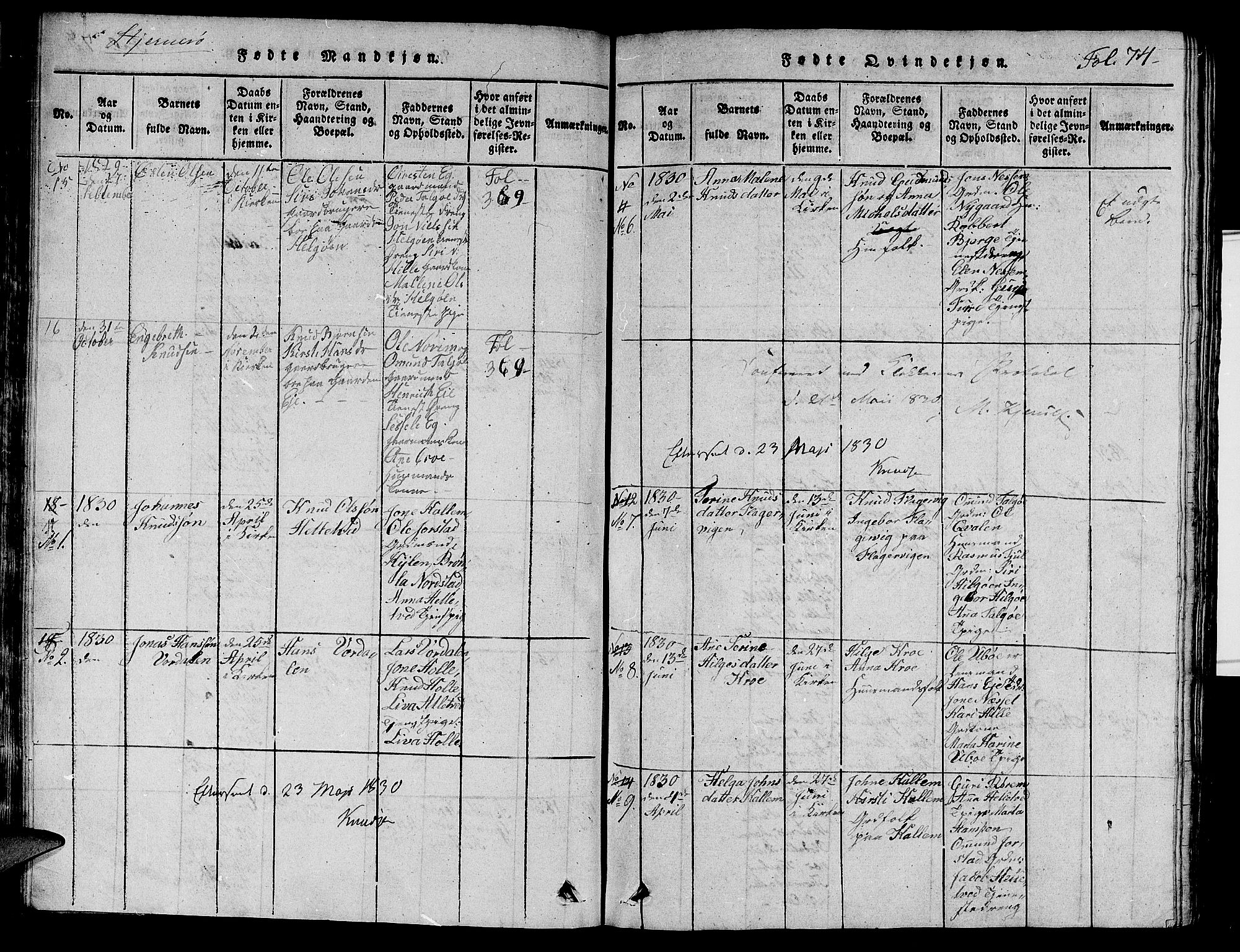 Nedstrand sokneprestkontor, AV/SAST-A-101841/01/V: Klokkerbok nr. B 1 /2, 1816-1847, s. 74