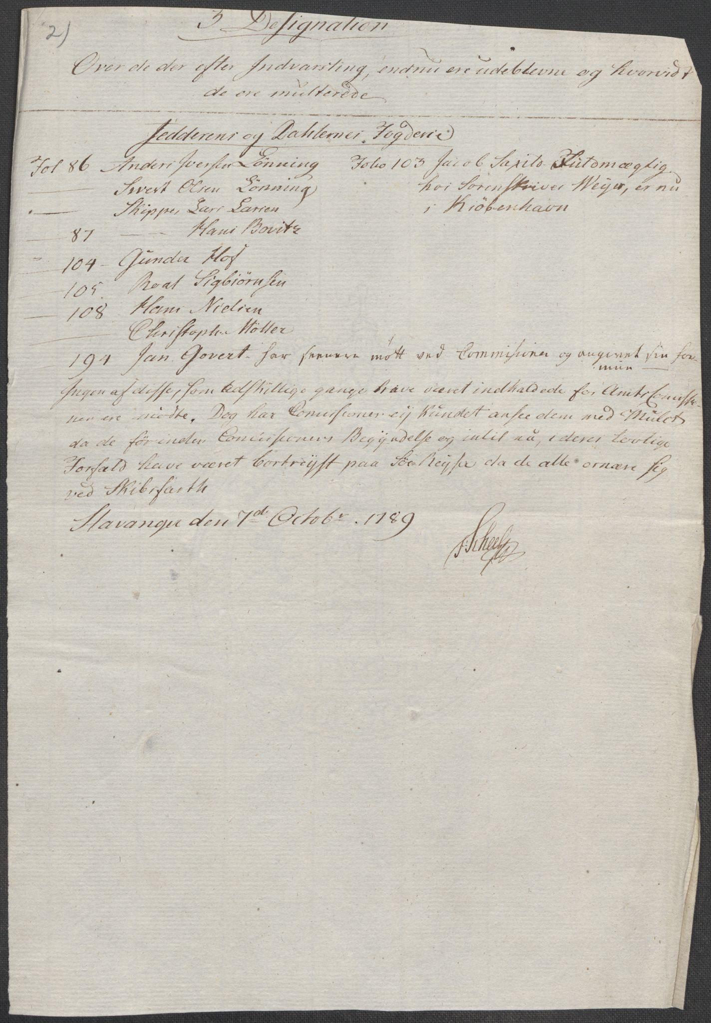 Rentekammeret inntil 1814, Reviderte regnskaper, Mindre regnskaper, AV/RA-EA-4068/Rf/Rfe/L0018: Jarlsberg grevskap, Jæren og Dalane fogderi, 1789, s. 226