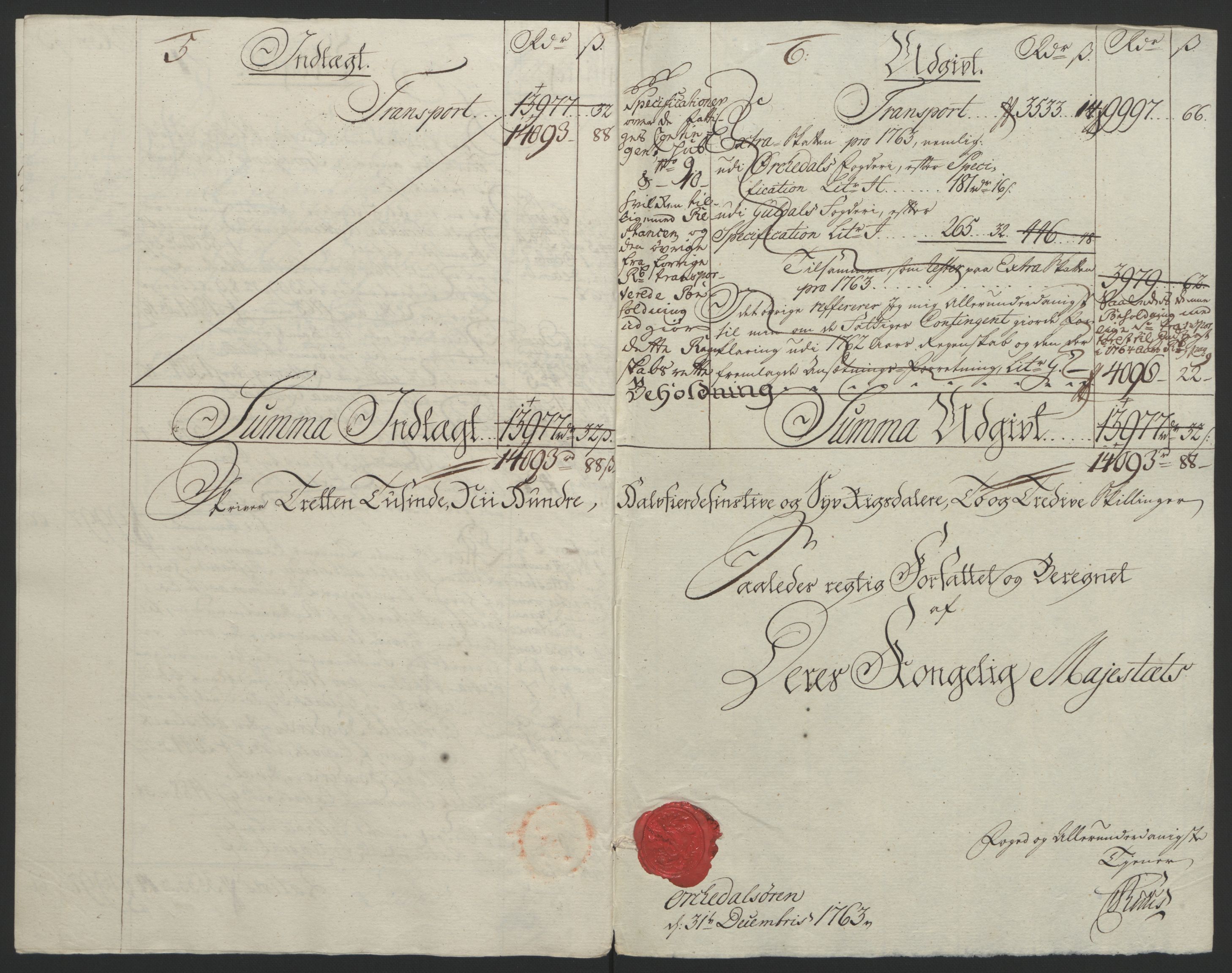 Rentekammeret inntil 1814, Reviderte regnskaper, Fogderegnskap, RA/EA-4092/R60/L4094: Ekstraskatten Orkdal og Gauldal, 1762-1765, s. 80