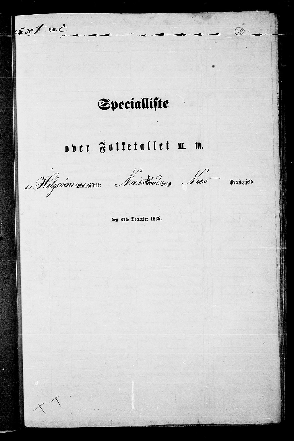 RA, Folketelling 1865 for 0411P Nes prestegjeld, 1865, s. 32