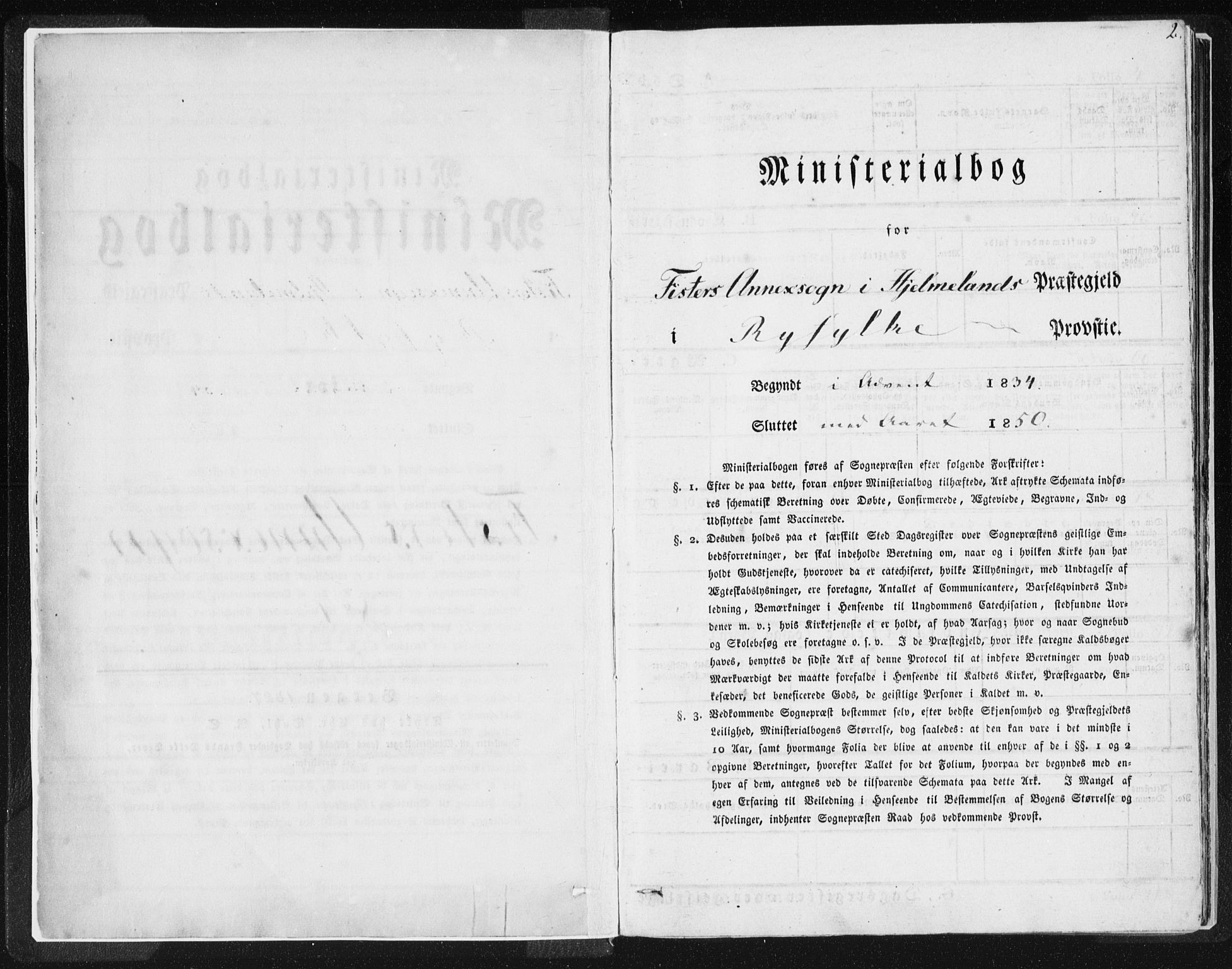 Hjelmeland sokneprestkontor, SAST/A-101843/01/IV/L0007: Ministerialbok nr. A 7, 1834-1850, s. 2