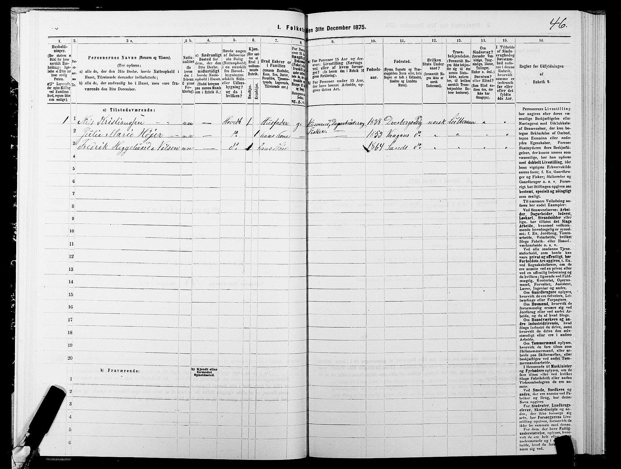 SATØ, Folketelling 1875 for 1915P Sand prestegjeld, 1875, s. 1046