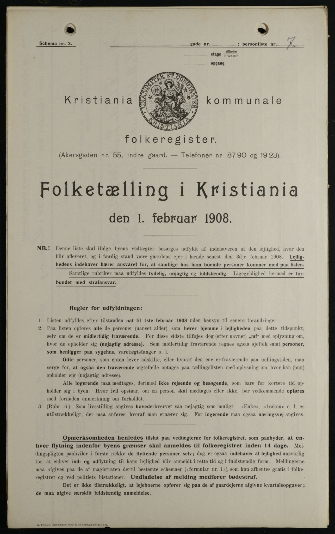 OBA, Kommunal folketelling 1.2.1908 for Kristiania kjøpstad, 1908, s. 51197